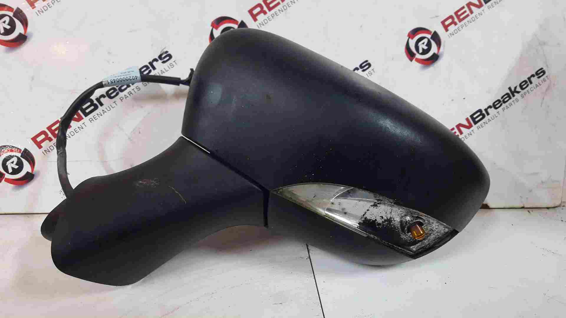 Renault Clio MK4 2013-2019 Passenger Ns Wing Mirror Plain Black Electric S/R