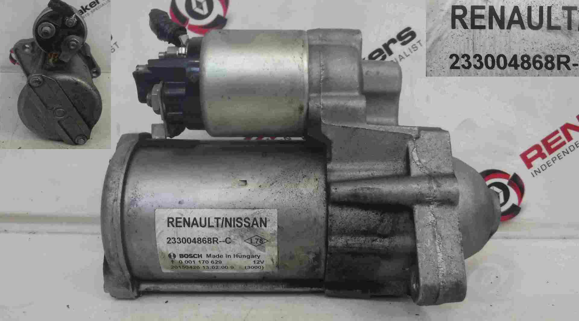Renault Clio MK4 2013-2018 1.5 DCI Starter Motor Starting 233004868R