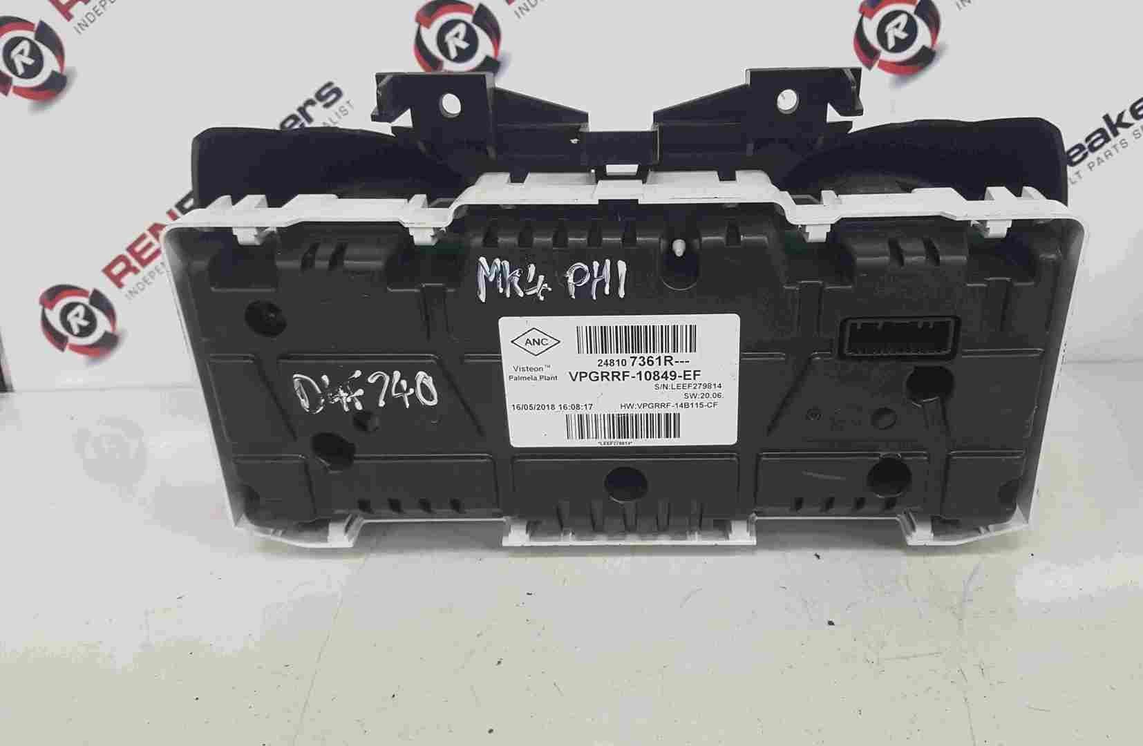 Thumb 2 Renault Clio MK4 2013-2018 Instrument Panel Dials Clocks Speedo 26K 248107361R