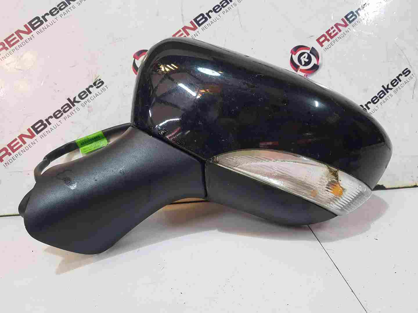 Renault Clio MK4 2013-2018 Passenger Ns Wing Mirror Black Tegne Power Fold crack
