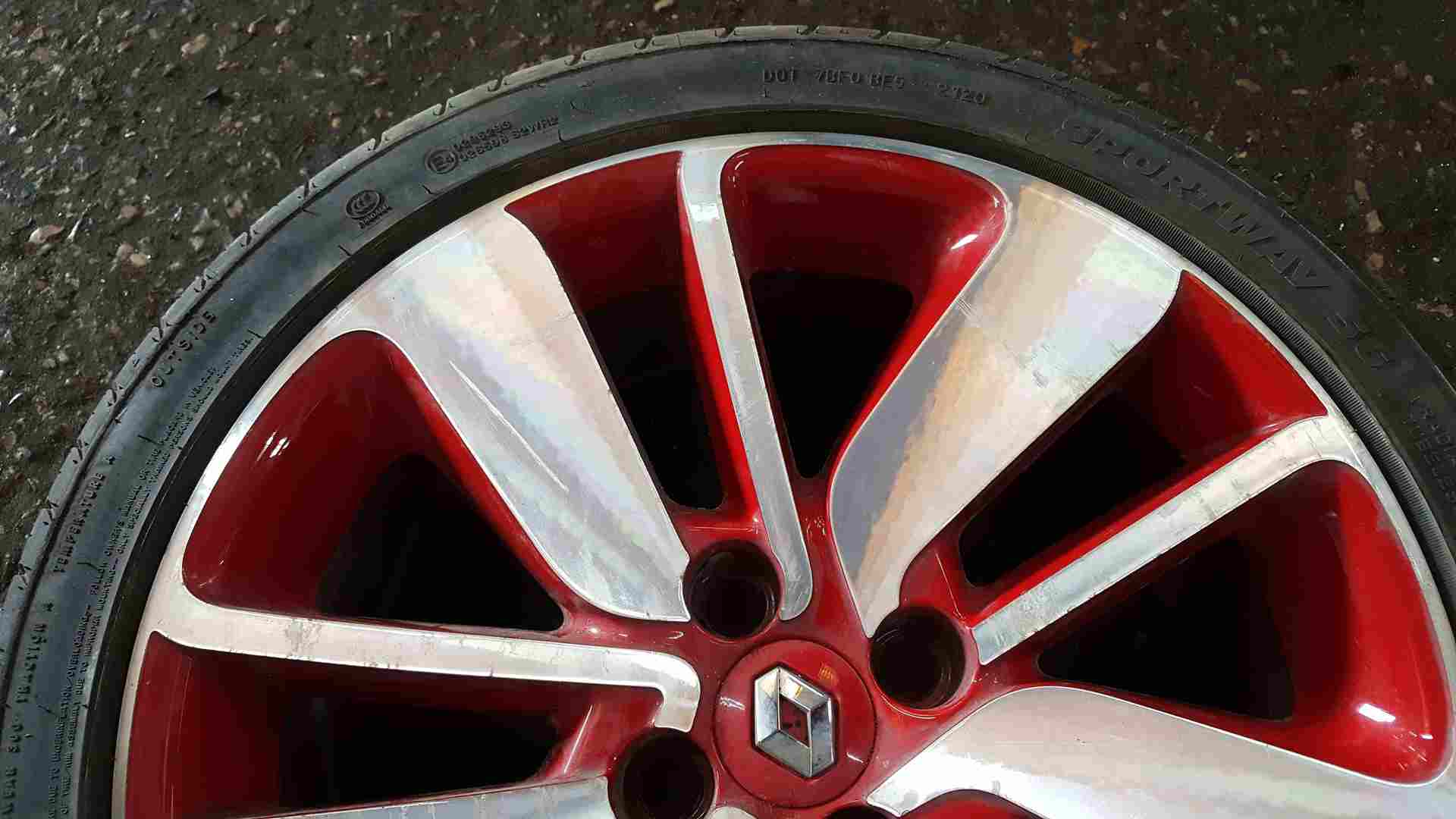 Thumb 3 Renault Clio MK4 2013-2018 RED Diamond CUT Alloy Wheel + Tyre 205 45 17 6Mm 3/5