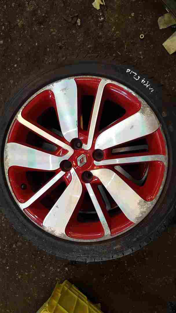 Renault Clio MK4 2013-2018 Red Diamond Cut Alloy Wheel + Tyre 7mm