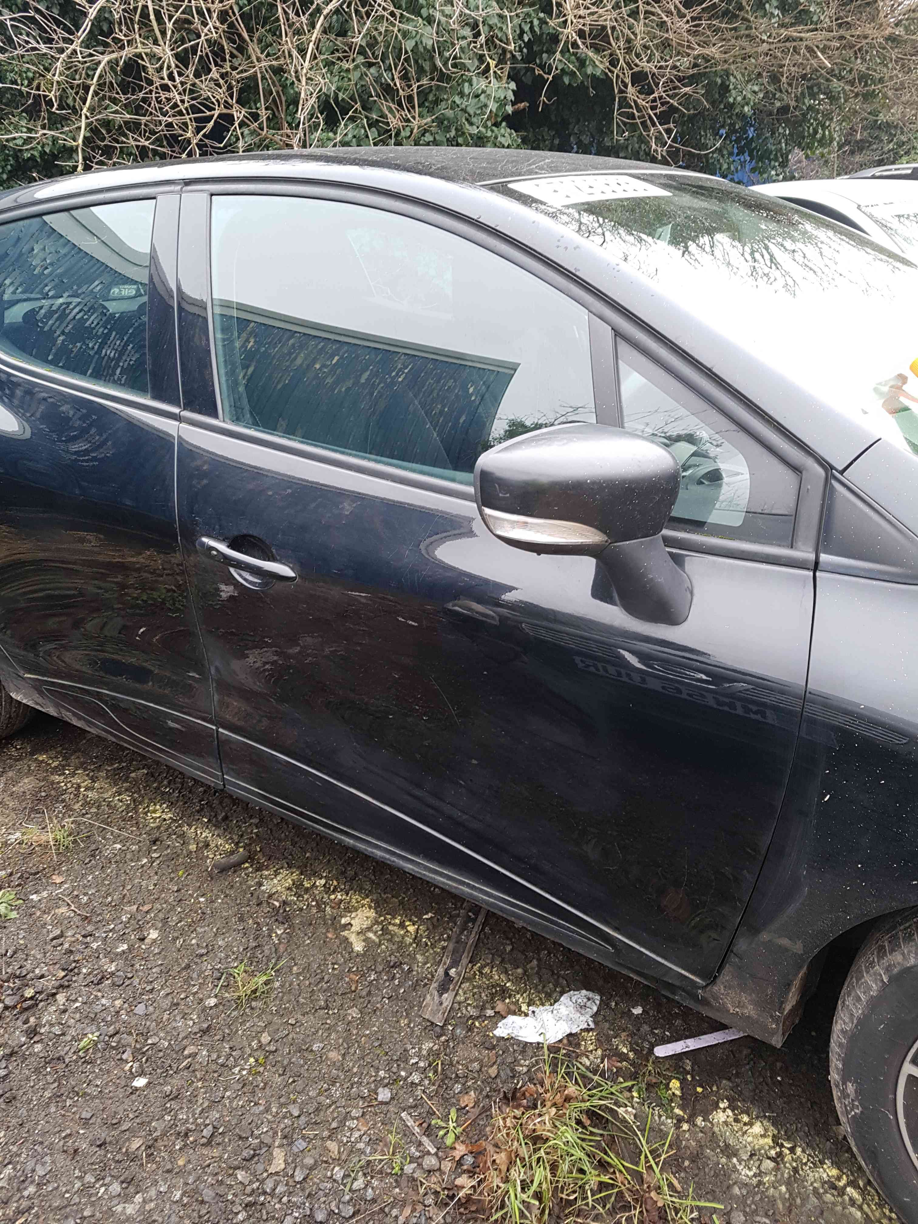 Thumb 4 Renault Clio MK4 2013-2019 Drivers OSF Front Door Black Tegne Trim Gloss Black 