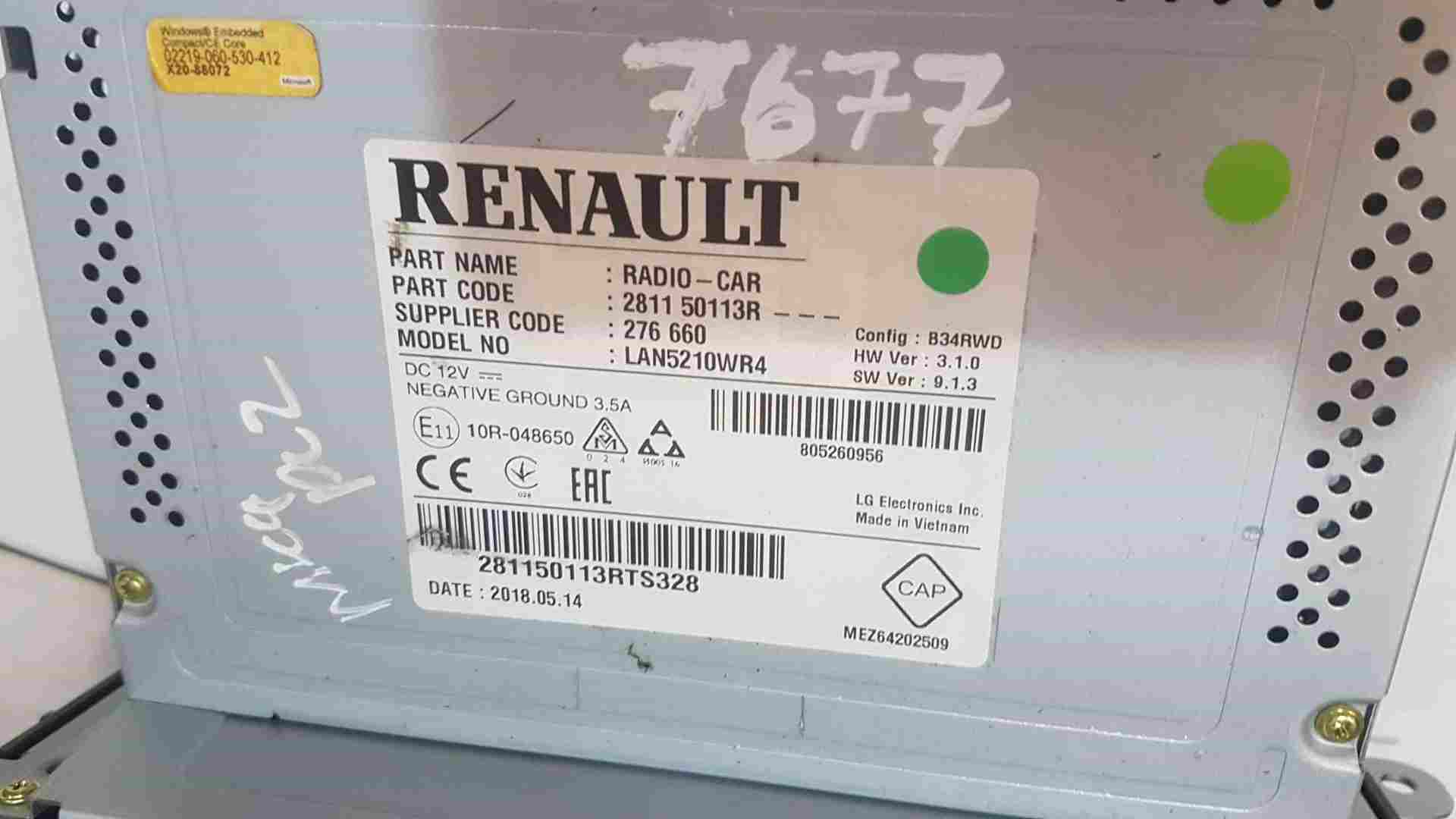 Thumb 4 Renault Clio MK4 2013-2019 Media Player Display Screen Radio SAT Nav 281150113R