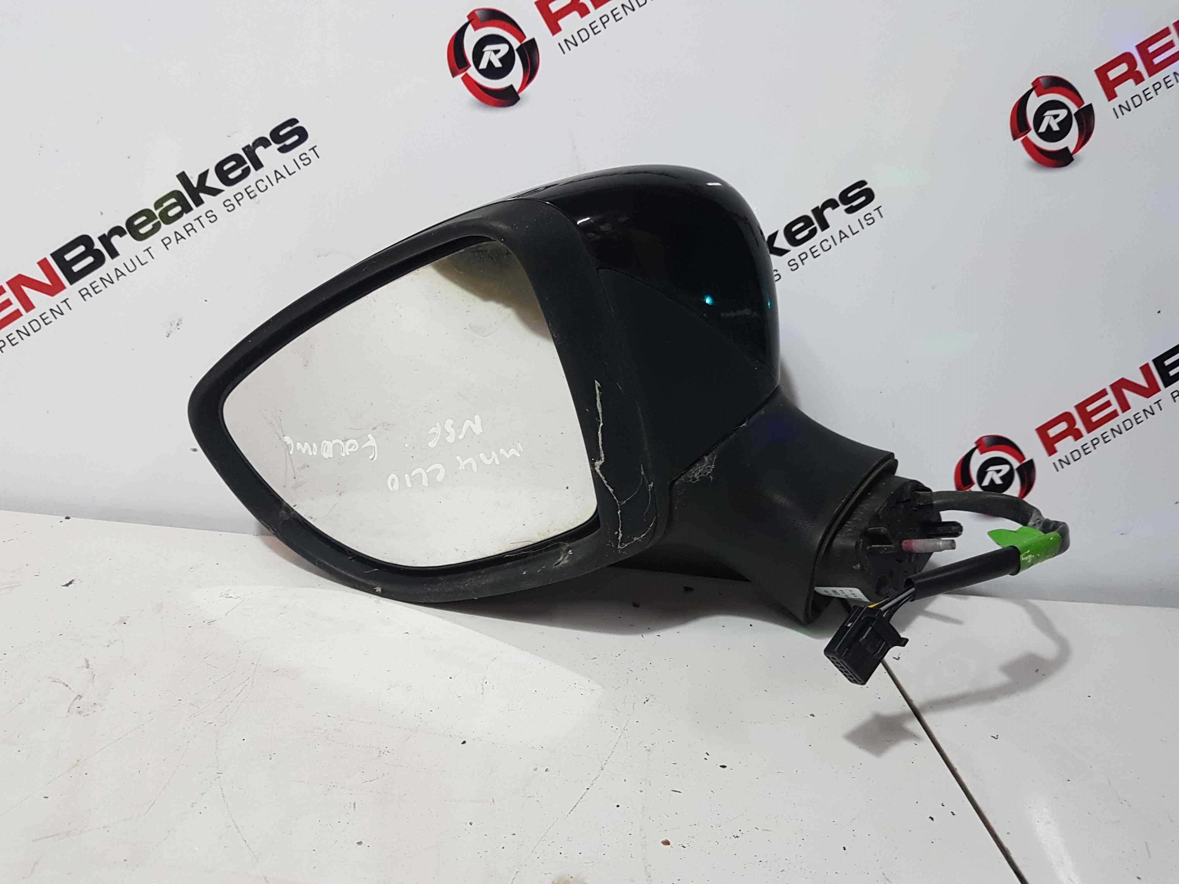 Thumb 8 Renault Clio MK4 2013-2019 Passenger Ns Wing Mirror Black Tegne Cracked Glass