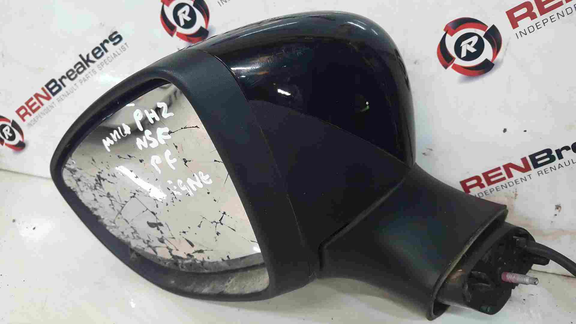 Thumb 6 Renault Clio MK4 2013-2019 Passenger Ns Wing Mirror Black Tegne Cracked Glass