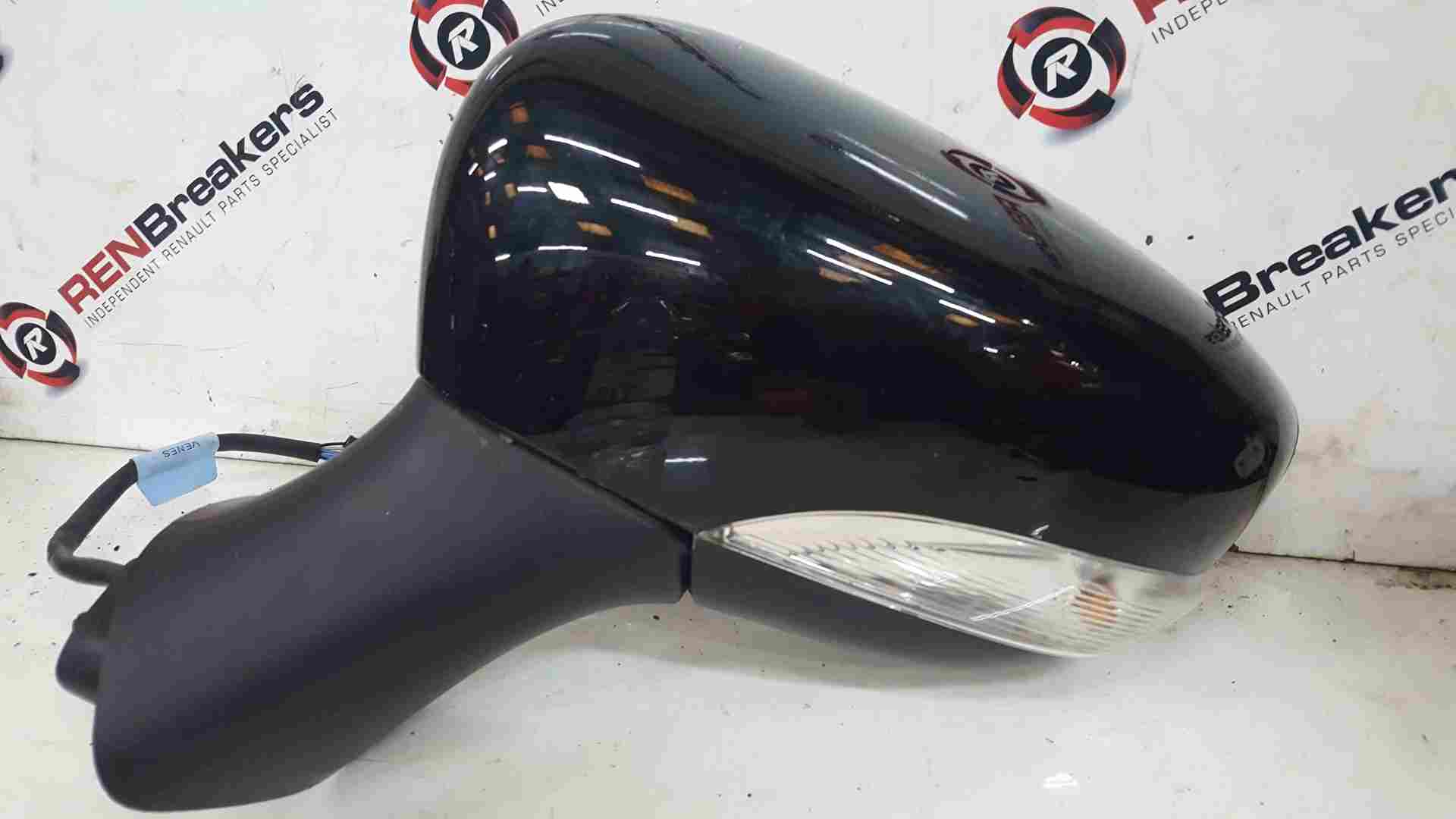 Renault Clio MK4 2013-2019 Passenger Ns Wing Mirror Black Tegne Cracked Glass