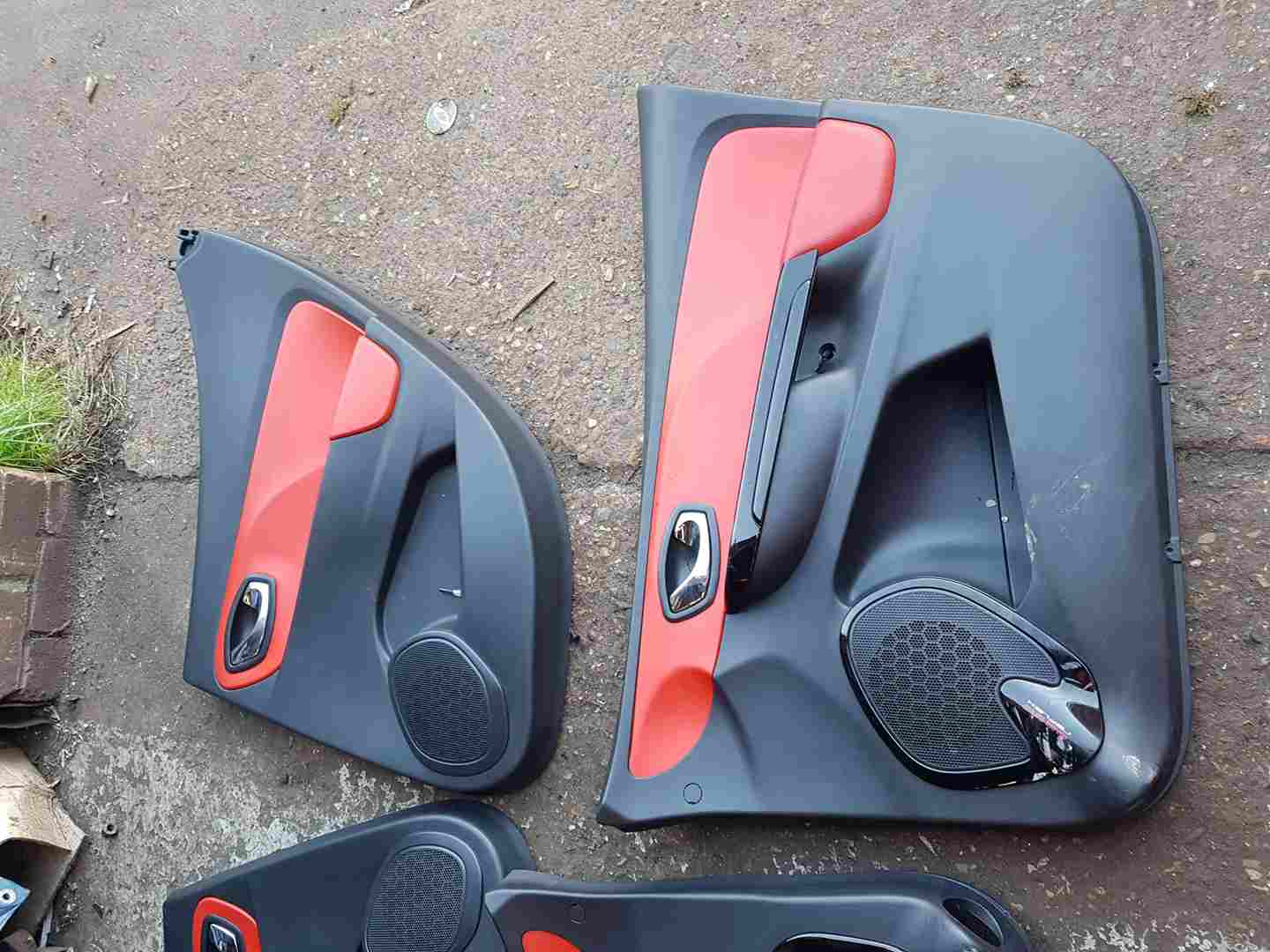 Thumb 2 Renault Clio MK4 2013-2019 RED Leather Door Card SET X4