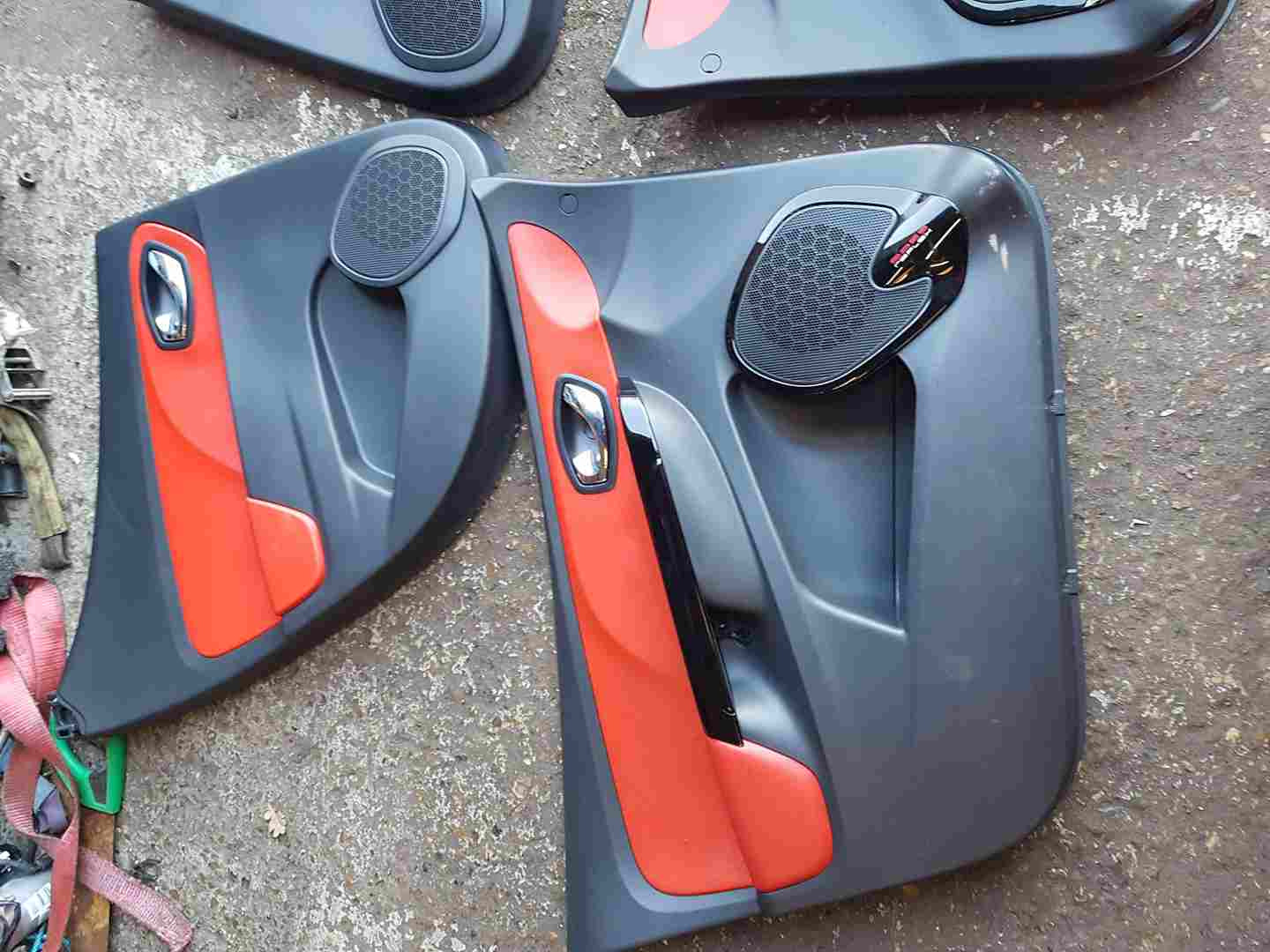 Thumb 3 Renault Clio MK4 2013-2019 RED Leather Door Card SET X4