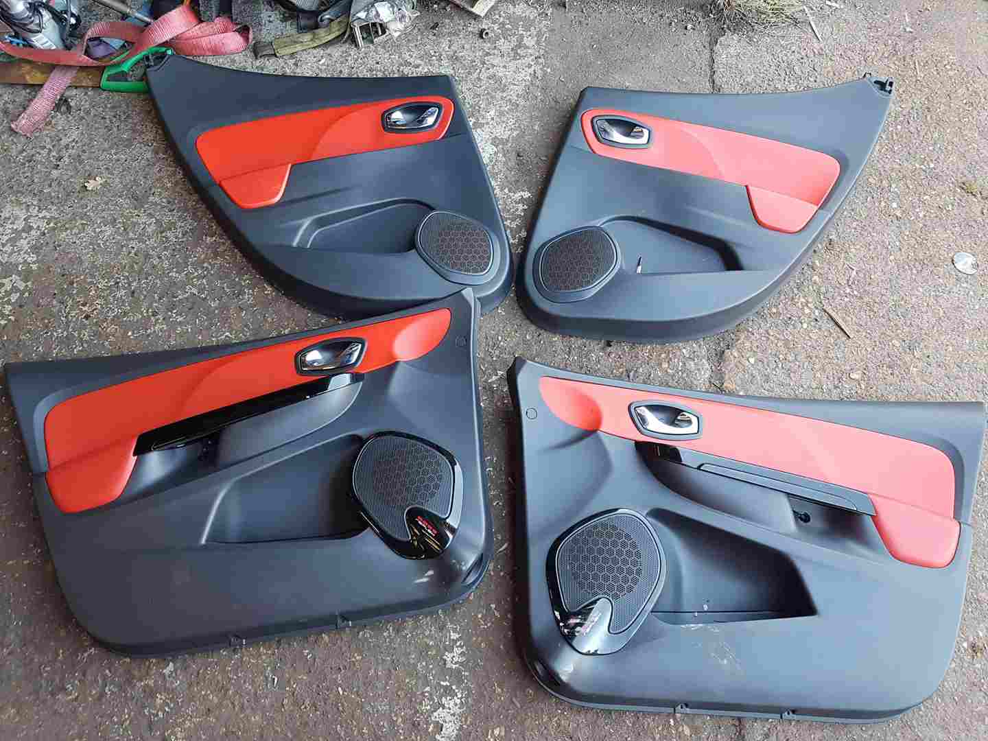 Renault Clio MK4 2013-2019 RED Leather Door Card SET X4