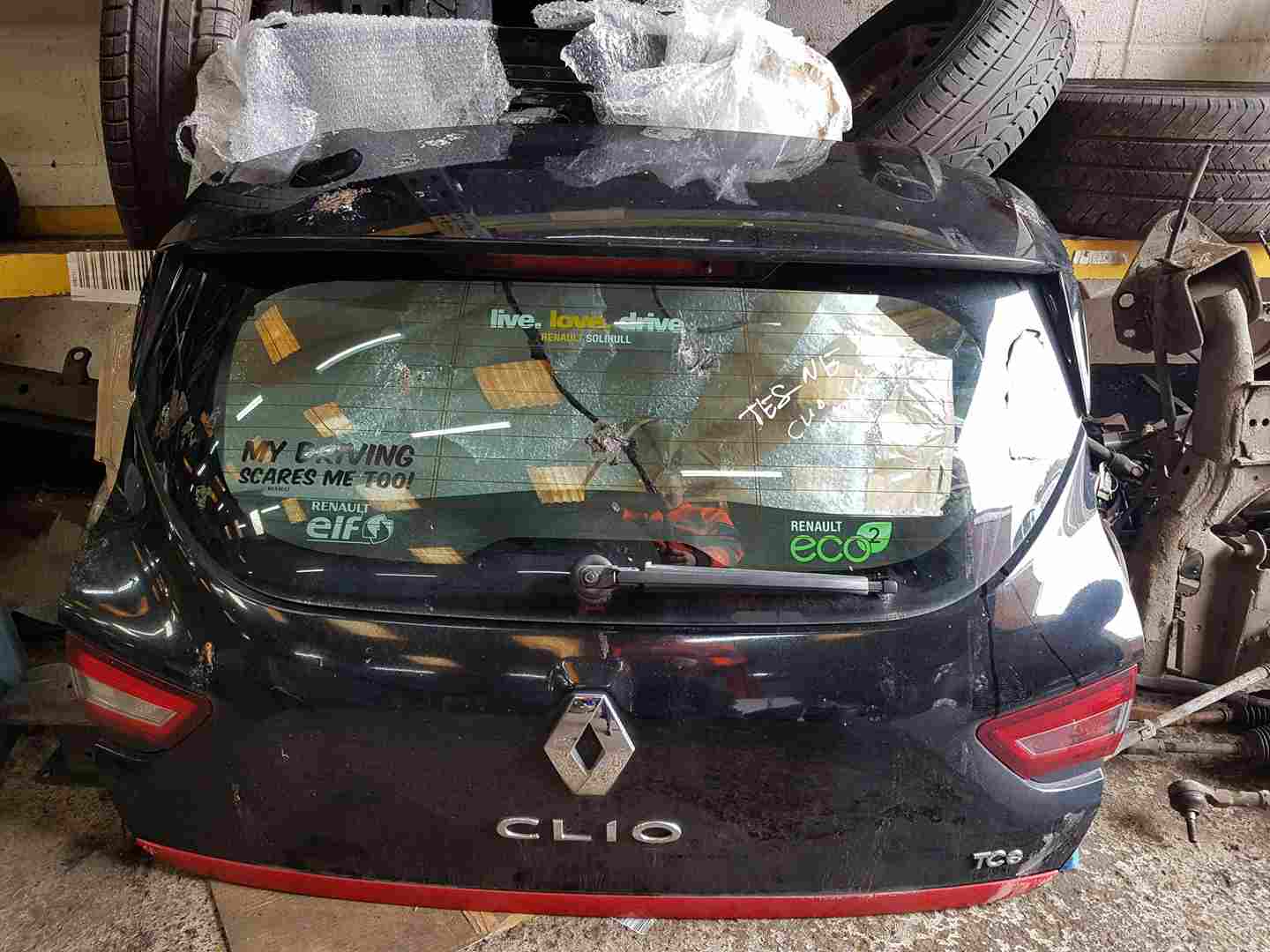 Renault Clio MK4 2013-2019 Rear Tailgate Boot Black Tegne RED Strip