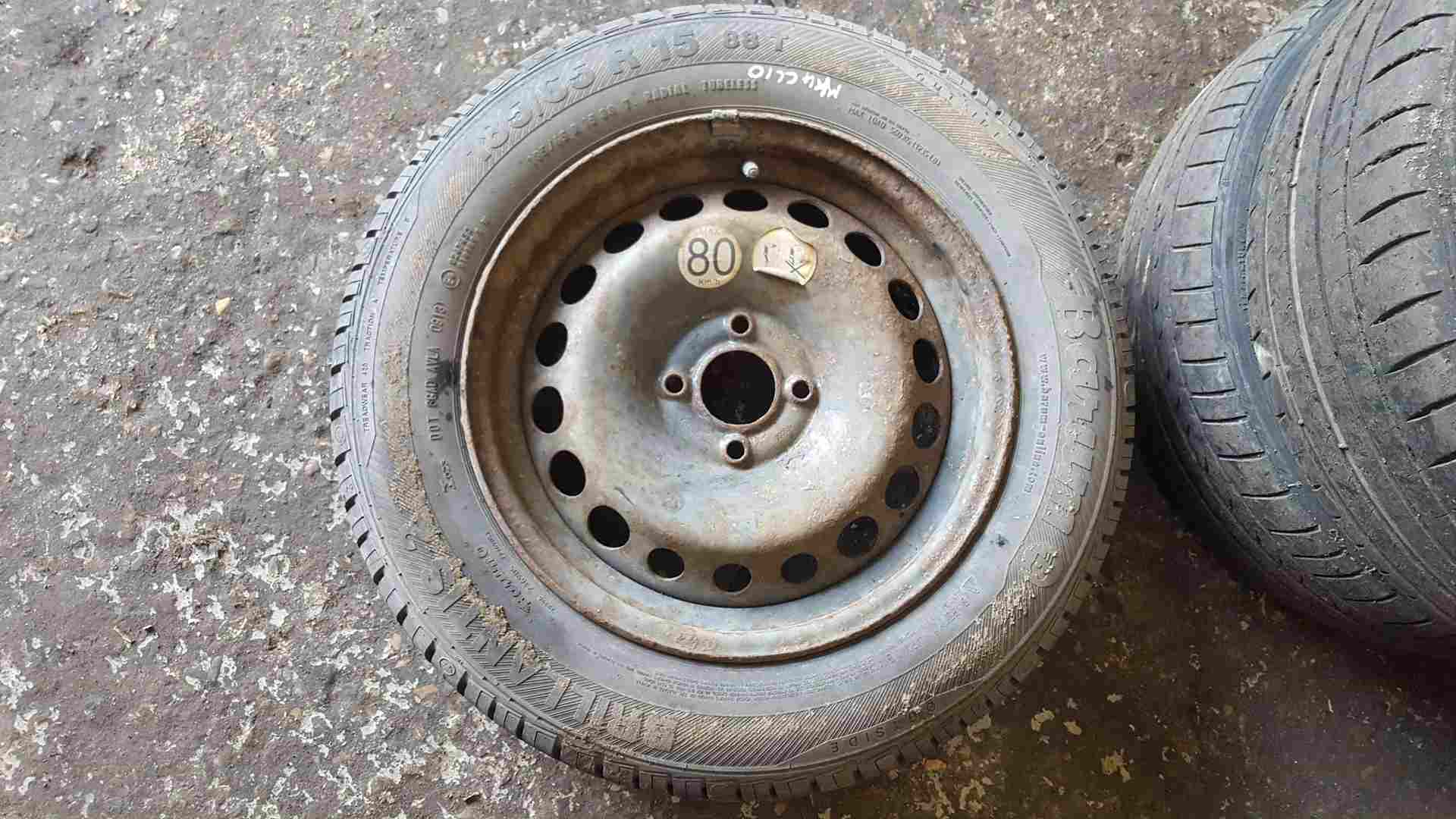 Renault Clio MK4 2013-2019 Spare Steel Wheel RIM + Tyre 185 65 15 8Mm Tread 3/5