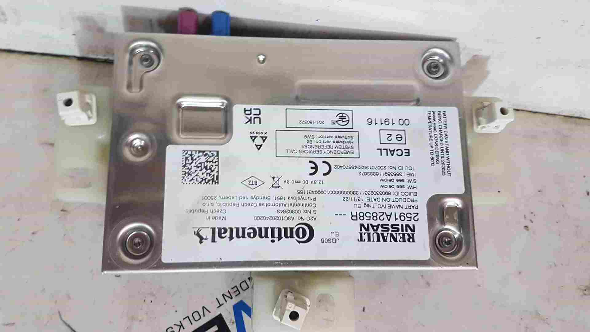 Thumb 5 Renault Clio MK5 2019-2021 Bluetooth Telematics Control Module ECU 2591A2858r