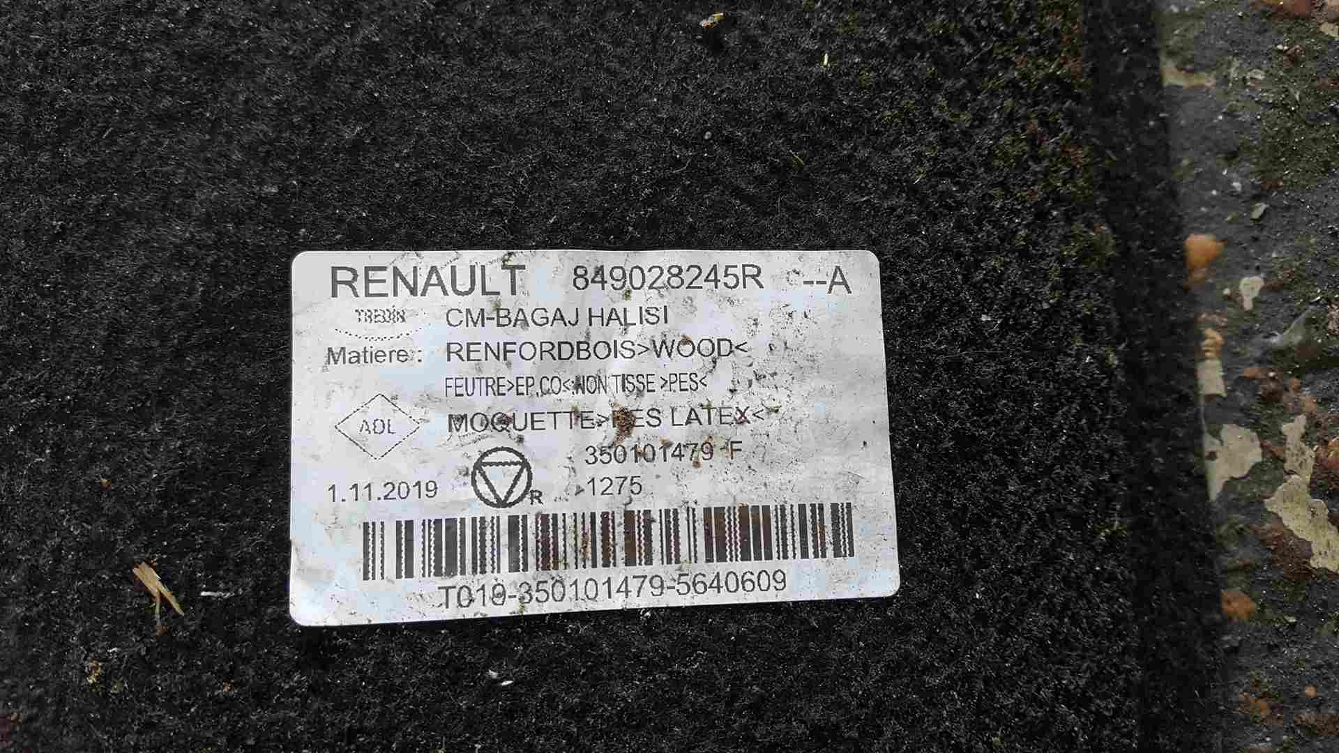 Thumb 3 Renault Clio MK5 2019-2021 Boot Tray Carpet Floor Mat 849028245R
