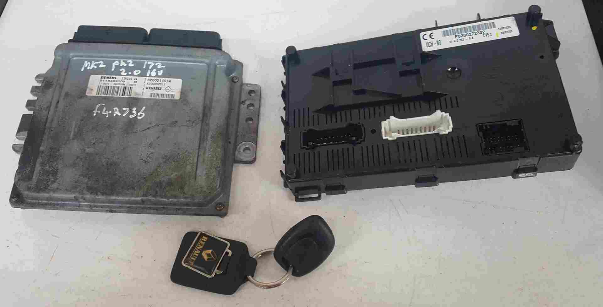 Renault Clio Sport 2001-2006 172 182 2.0 16v ECU Set UCH BCM + Key Fob