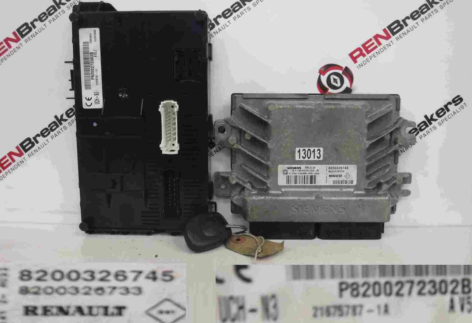 Renault Clio Sport 2001-2006 172 182 ECU SET UCH BCM Immobiliser   Key Fob