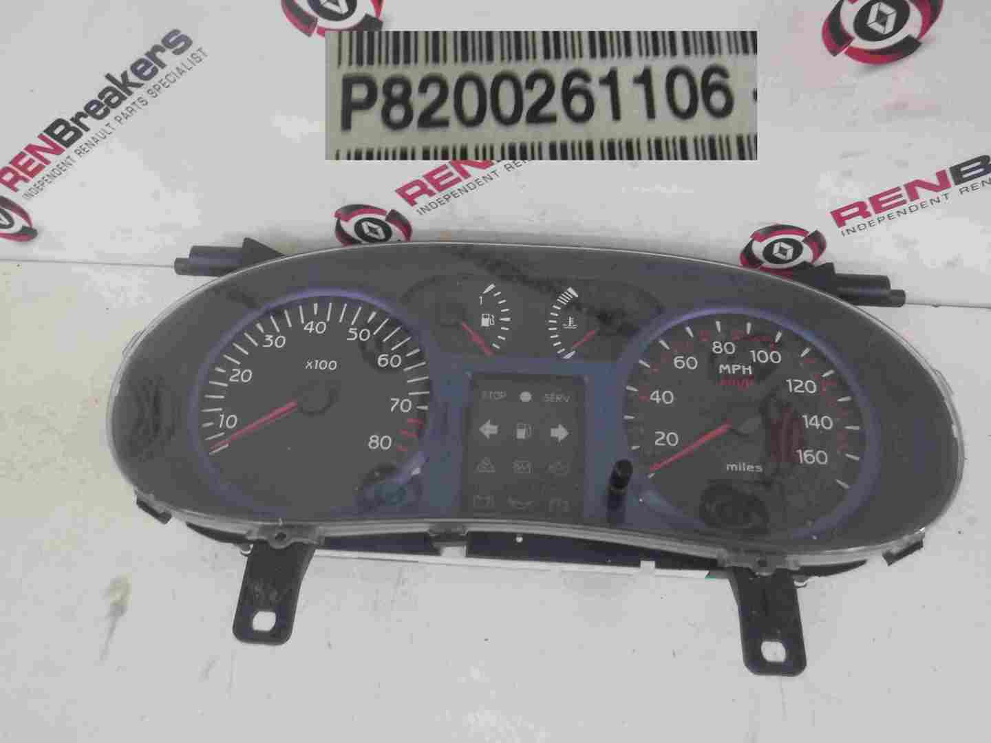 Renault Clio Sport 2001-2006 172 182 Instrument Panel Dials Clocks Blue 138K