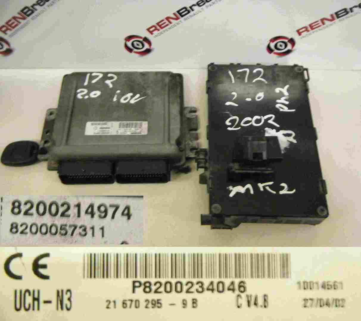 Renault Clio Sport 2001-2006 172 182 2.0 16v ECU Set UCH Kit + Key Fob