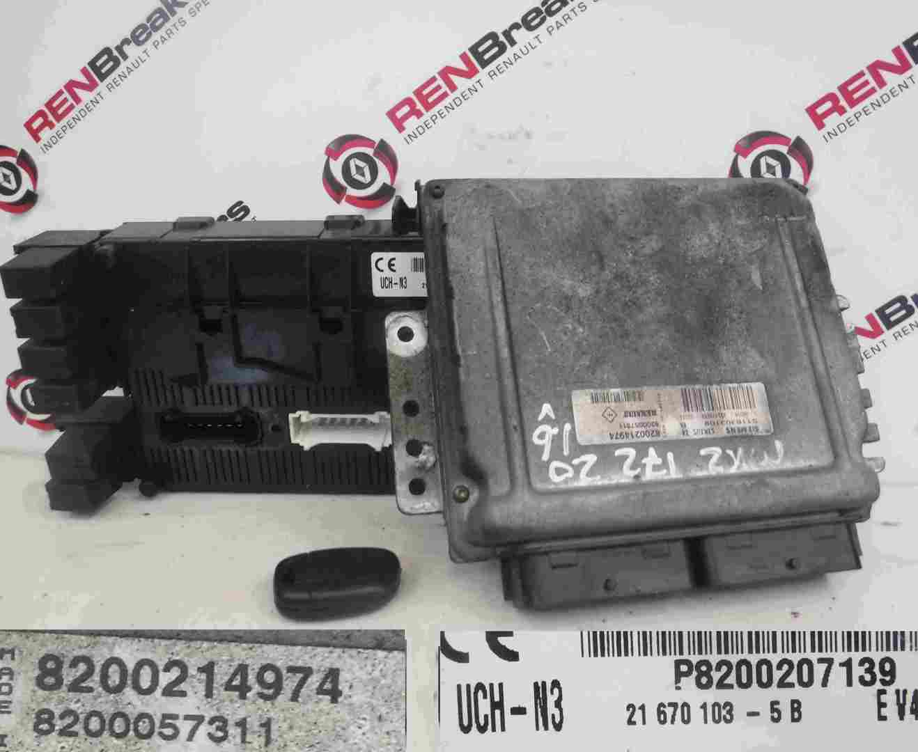Renault Clio Sport 2001-2006 172 ECU SET UCH BCM Immobilier + Key Fob 8200214974