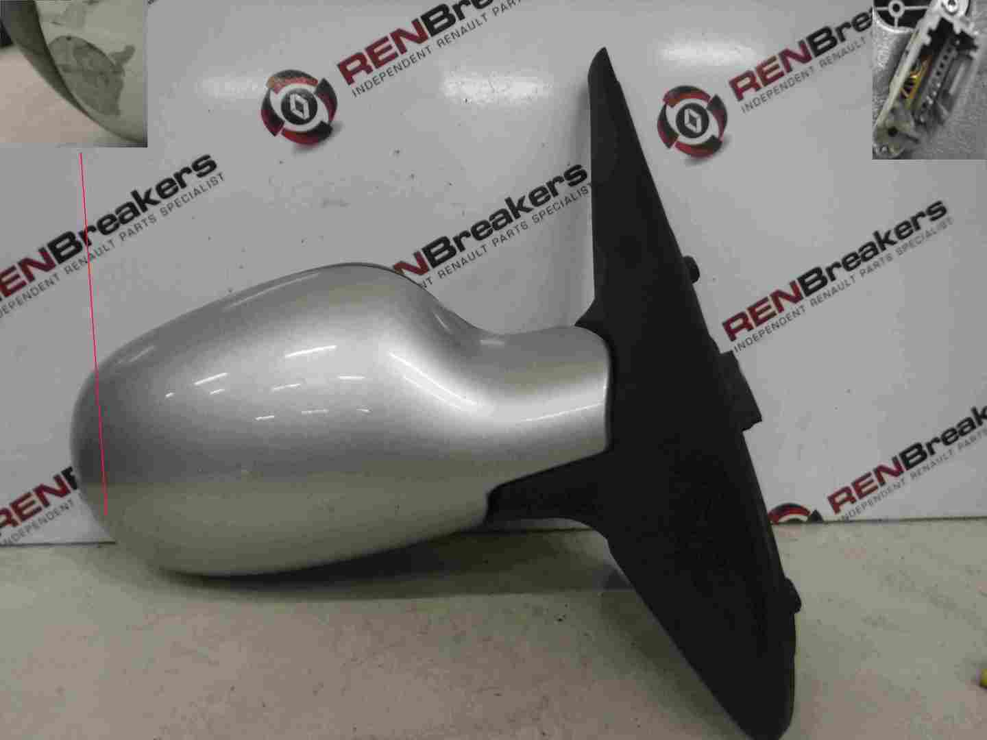 Renault Clio Sport 2001-2006 Drivers OS Wing Mirror Silver MV647