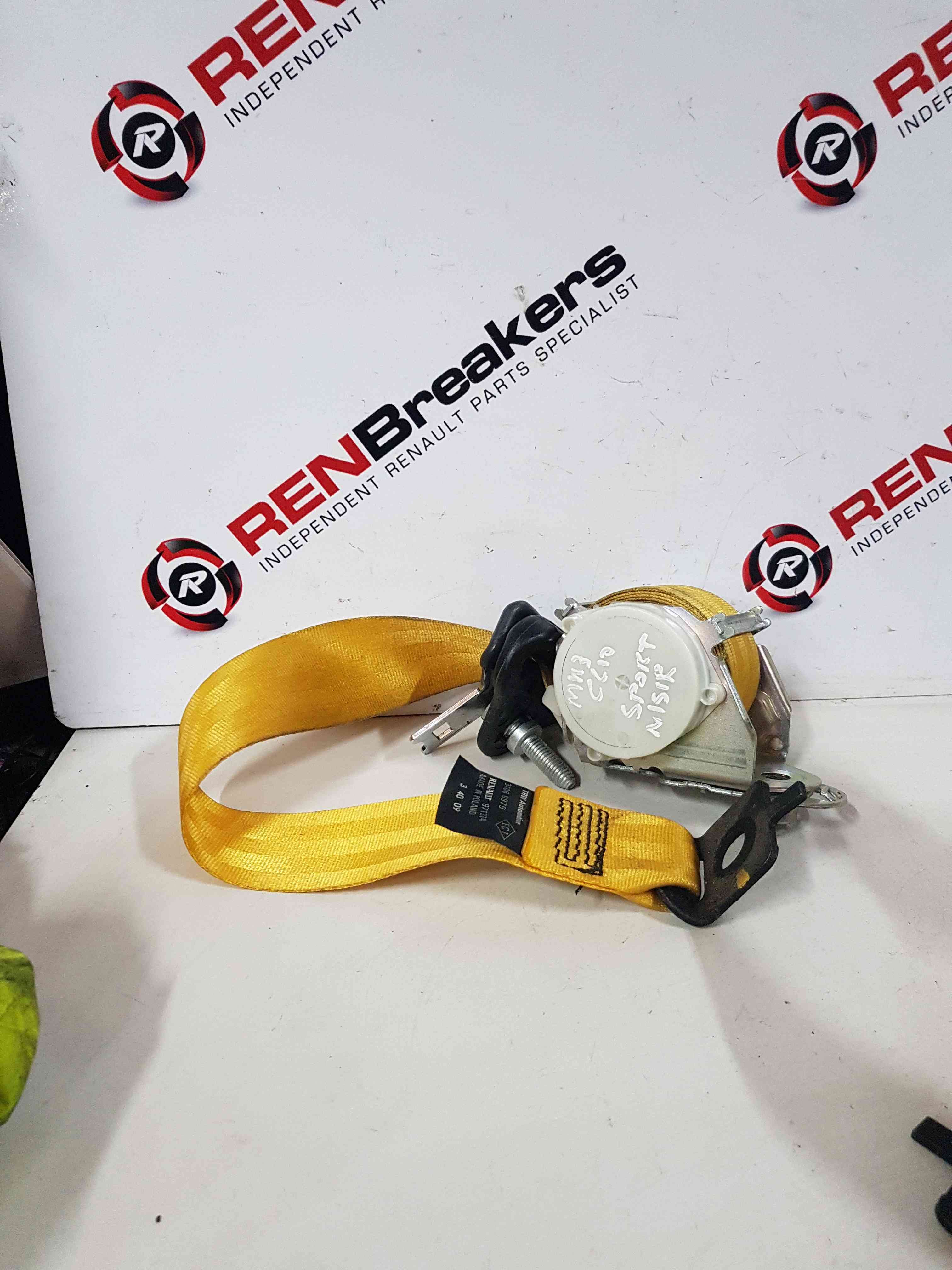 Thumb 2 Renault Clio Mk3 Sport MK3 2009-2012 Passenger NSR Rear Seat Belt Yellow