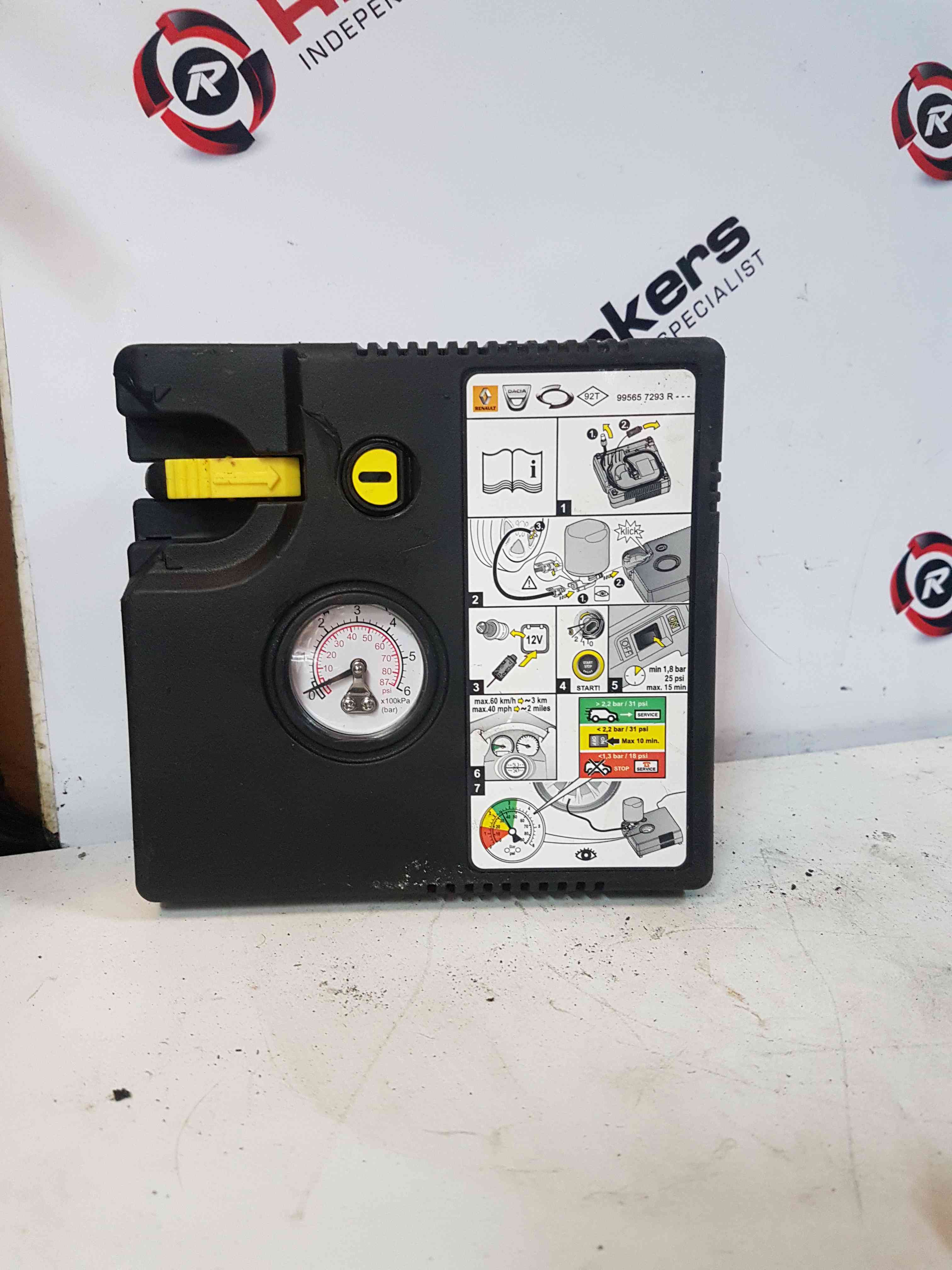 Thumb 5 Renault Dacia Tyre Pump KIT Compressor 2000-2026 995657293R