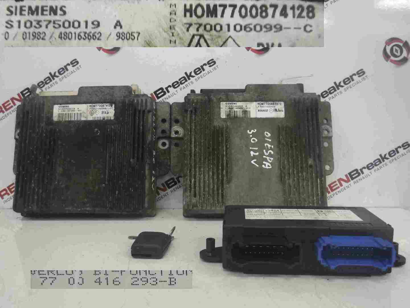 Renault Espace 1997-2003 3.0 V6 Petrol ECU Set Kit UCH BCM + Key
