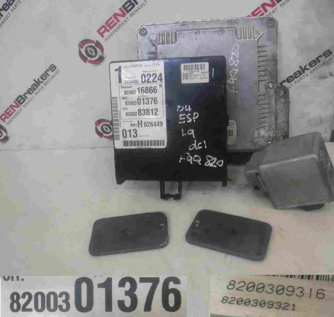 Renault Espace 2003-2013 1.9 DCi ECU SET UCH BCM Steering Lock + 2 Key Cards