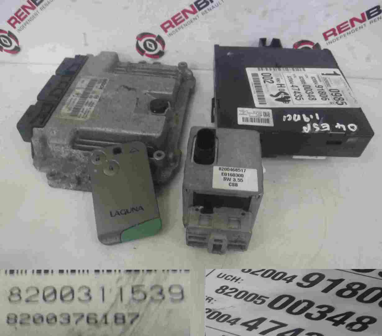 Renault Espace 2003-2013 1.9 dCi ECU SET UCH Steering Lock + Key Card 8200311539