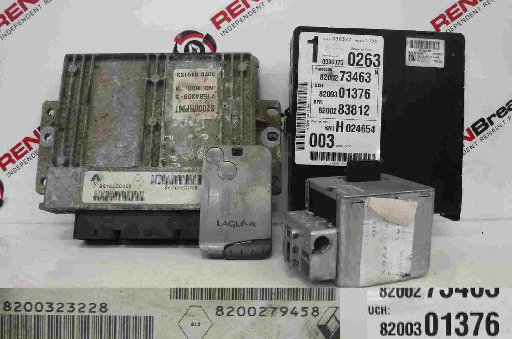 Renault Espace 2003-2013 2.0 T ECU SET UCH BCM Lock + Key Card 8200323228