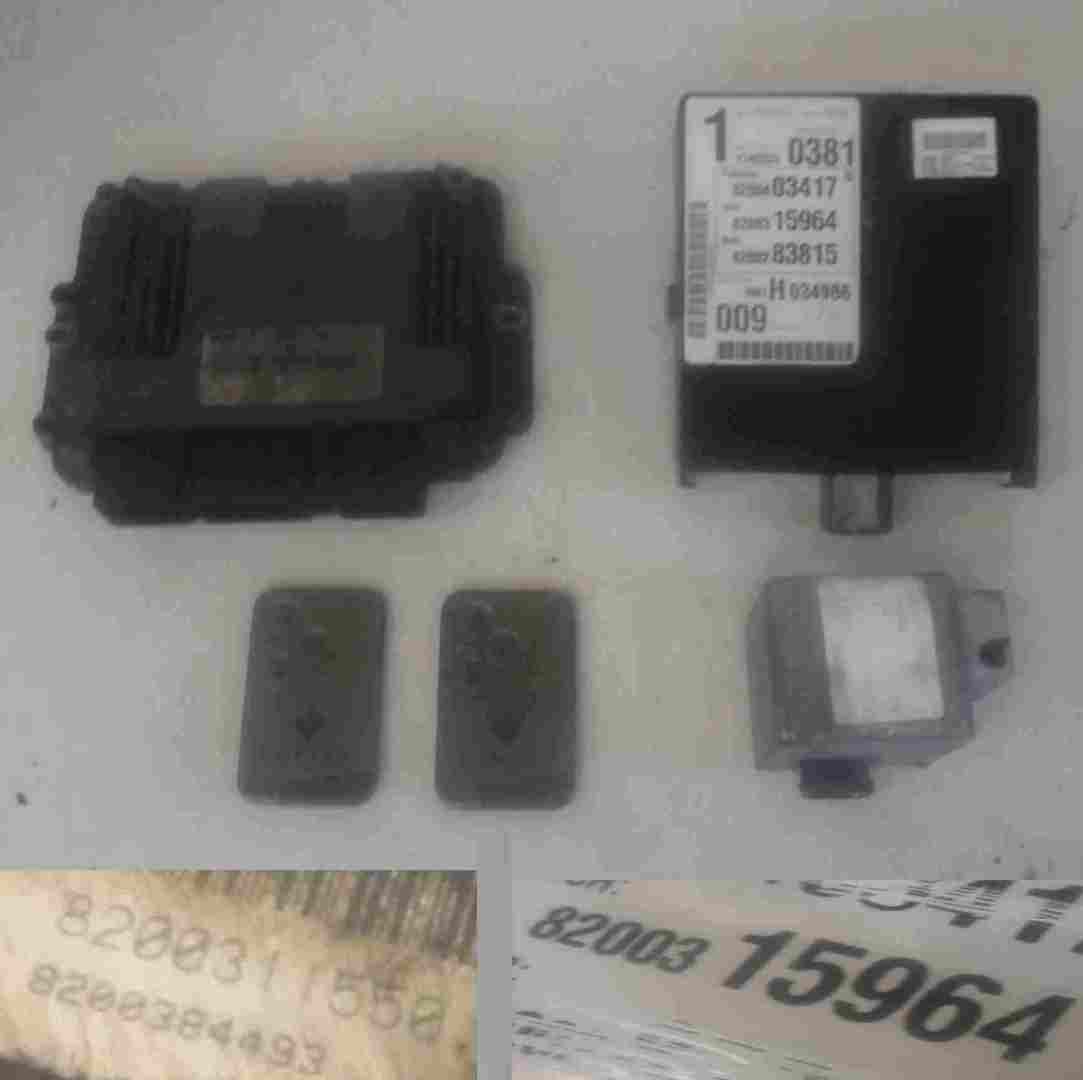 Renault Espace 2003-2013 2.2 ECU SET UCH BCM Steering Lock + 2 Key Cards