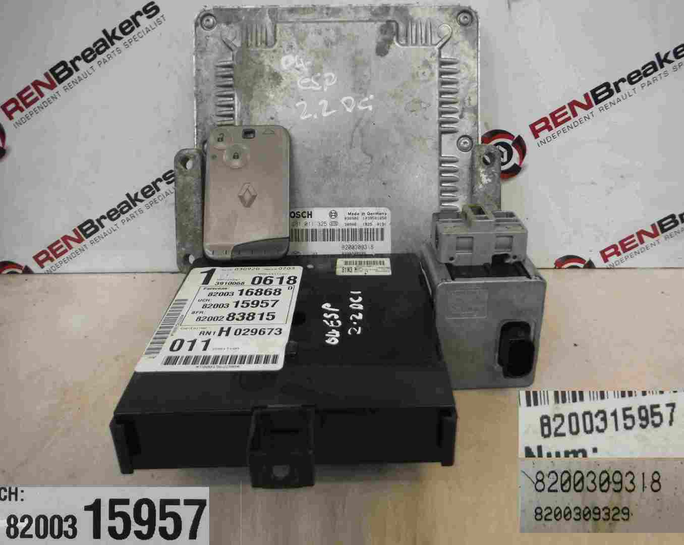 Renault Espace 2003-2013 2.2 dCi ECU SET UCH BCM Immobiliser   Key Card