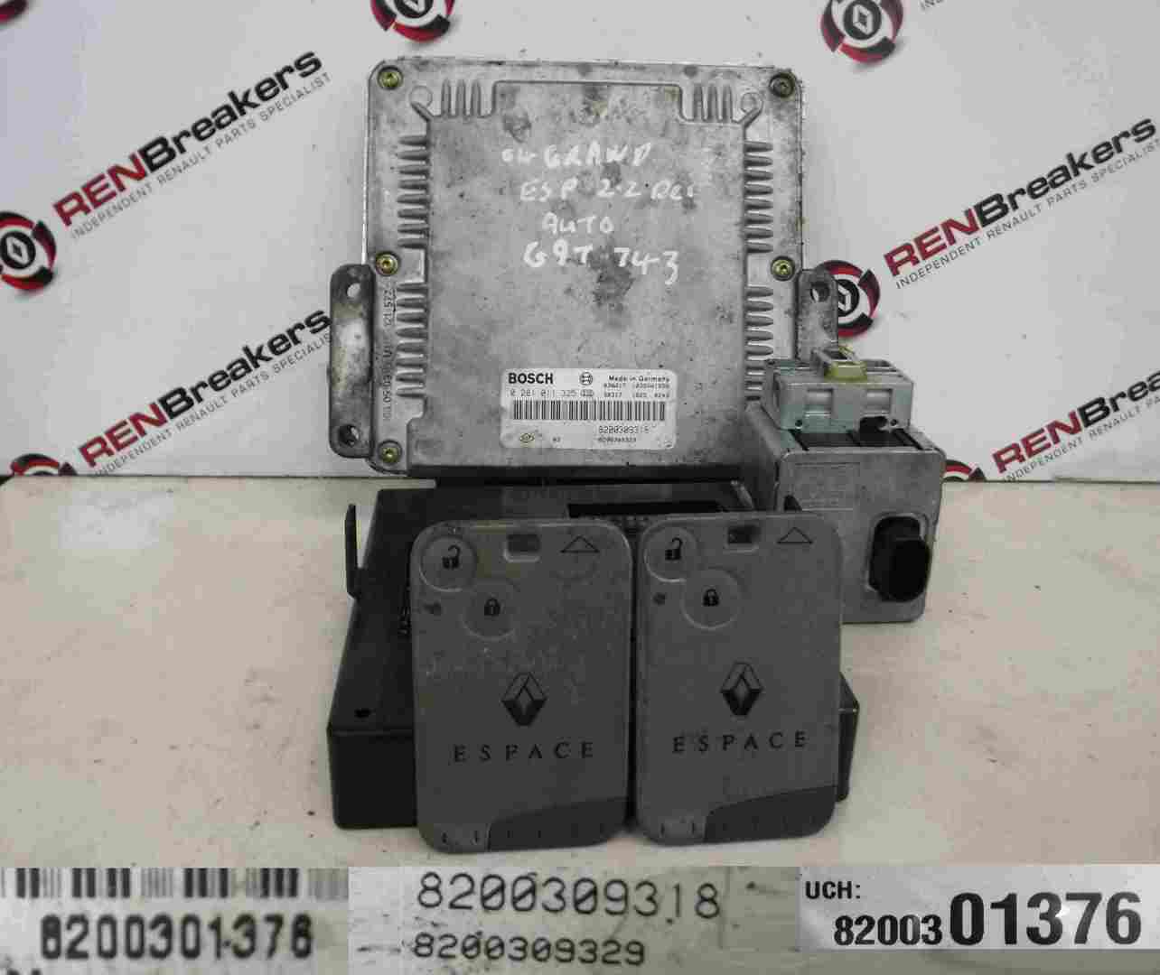 Renault Espace 2003-2013 2.2 dCi ECU SET UCH BCM Immobiliser   Key Cards