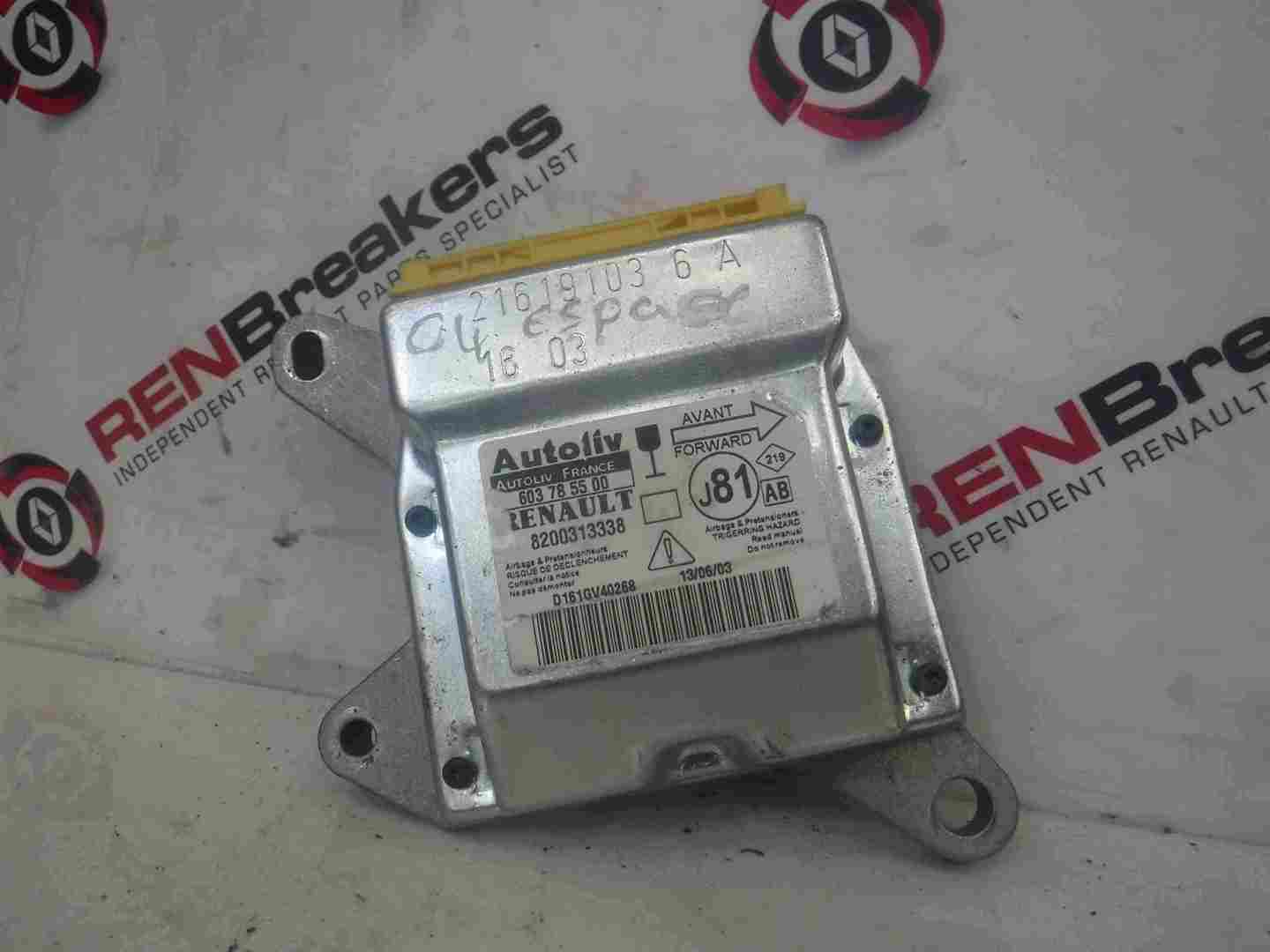 Renault Espace 2003-2013 Airbag ECU Module Computer 8200313338