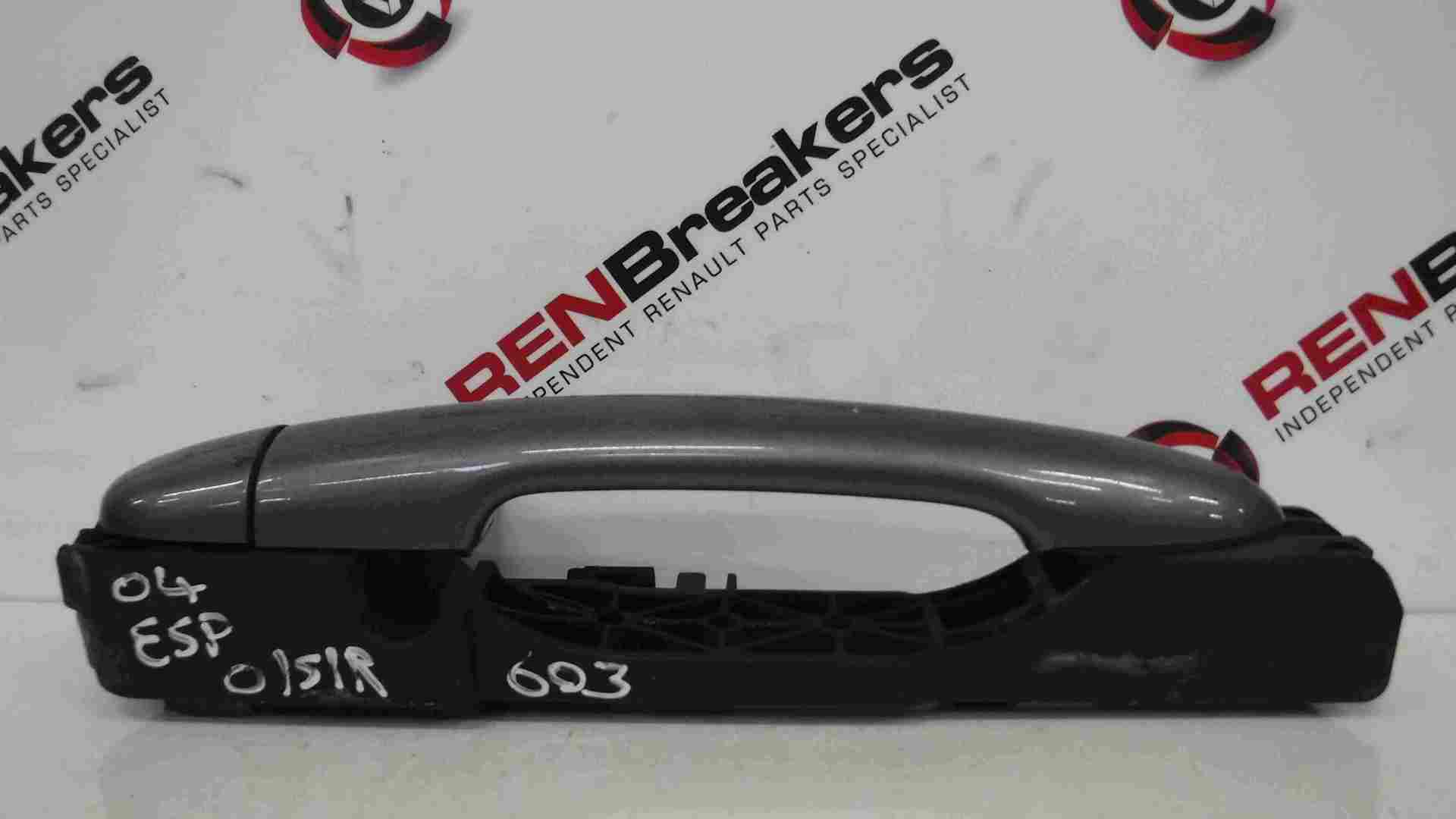 Renault Espace 2003-2013 Drivers OSR Rear Exterior Door Handle Grey 603