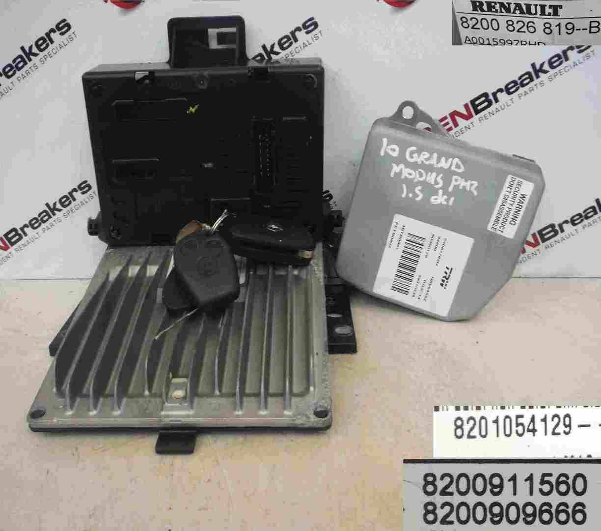 Renault Grand Modus 2008-2012 1.5 dCi ECU SET UCH BCM Immobiliser   Key Fob
