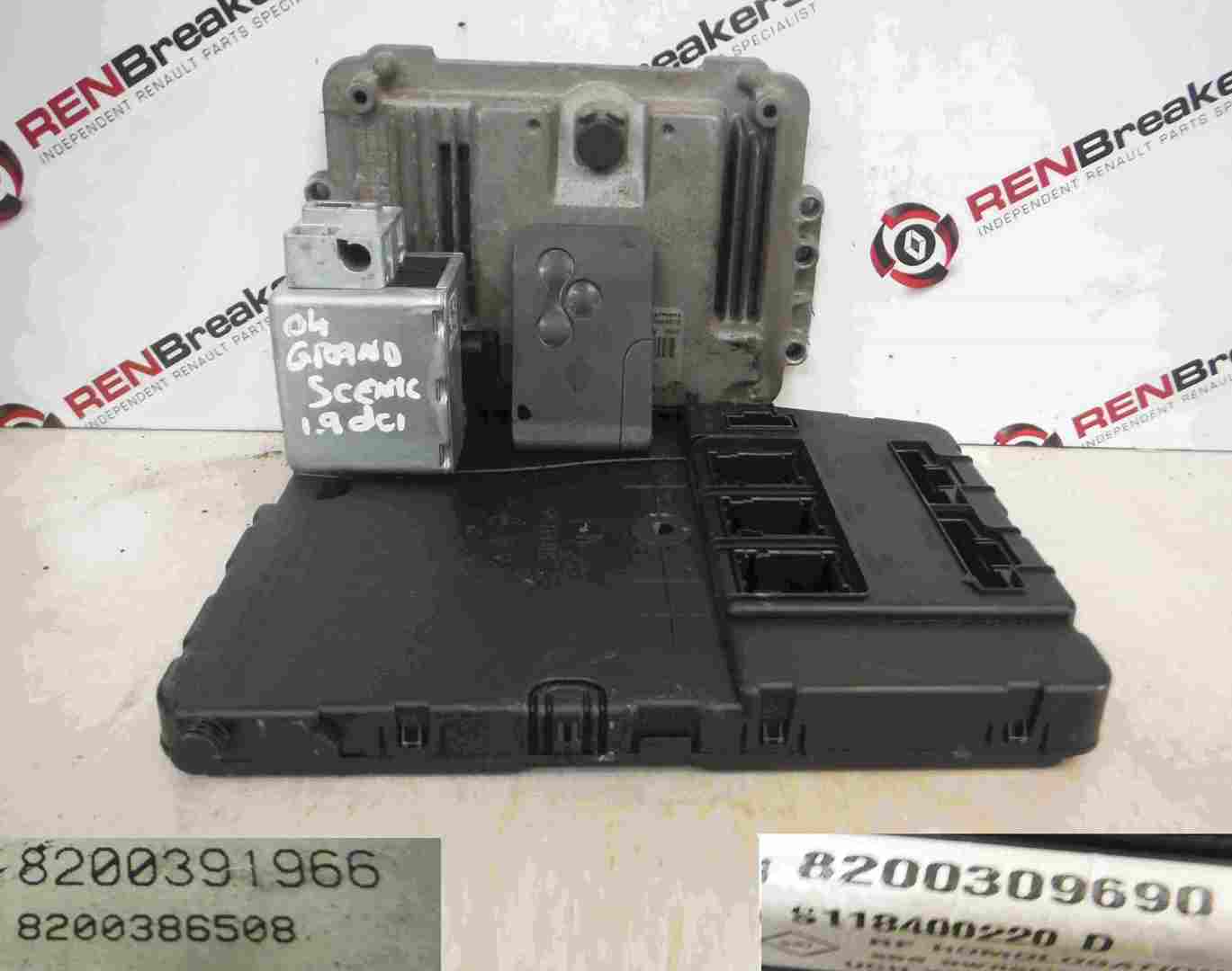Renault Grand Scenic 2003-2009 1.9 dCi ECU SET UCH BCM Immobiliser   Key Card
