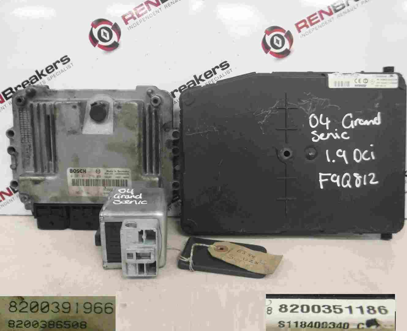 Renault Grand Scenic 2003-2009 1.9 dCi ECU SET UCH Immobiliser + Key Card