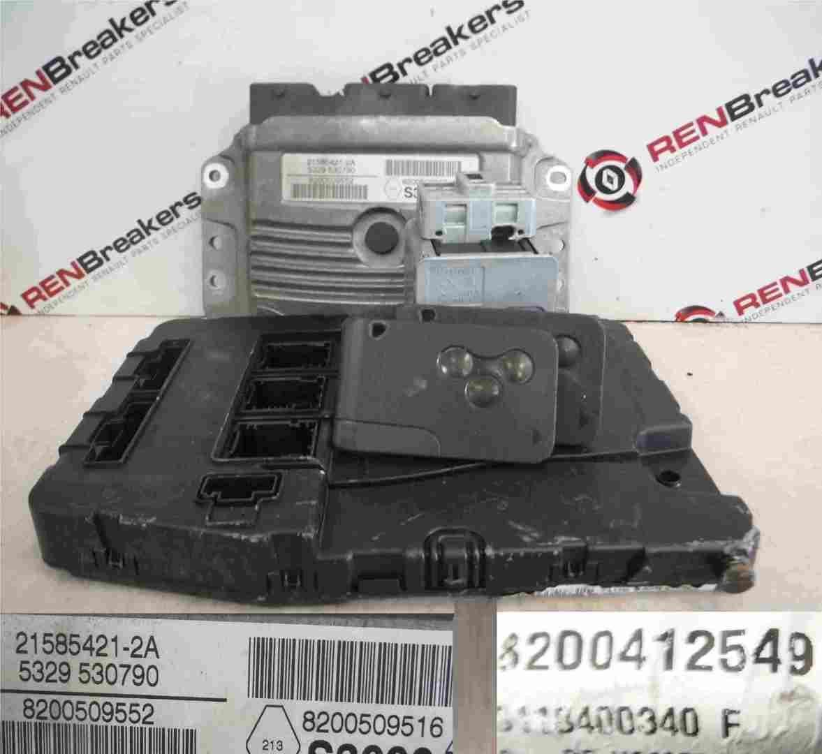 Renault Grand Scenic 2003-2009 2.0 16v ECU SET UCH BCM Immobiliser   2 Key Cards