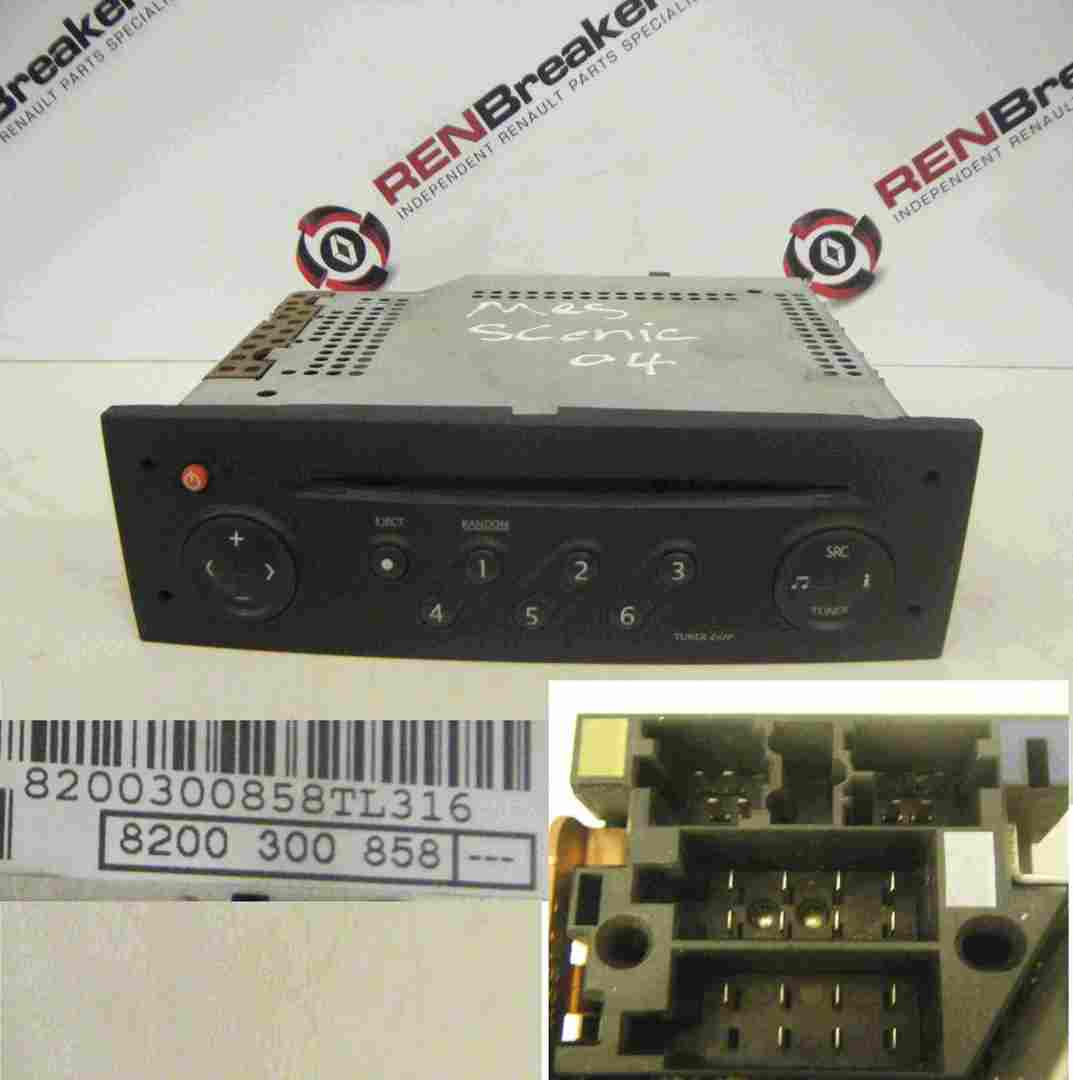 Renault Modus 2004-2008 CD Player Tuner List Black + Code 8200300858