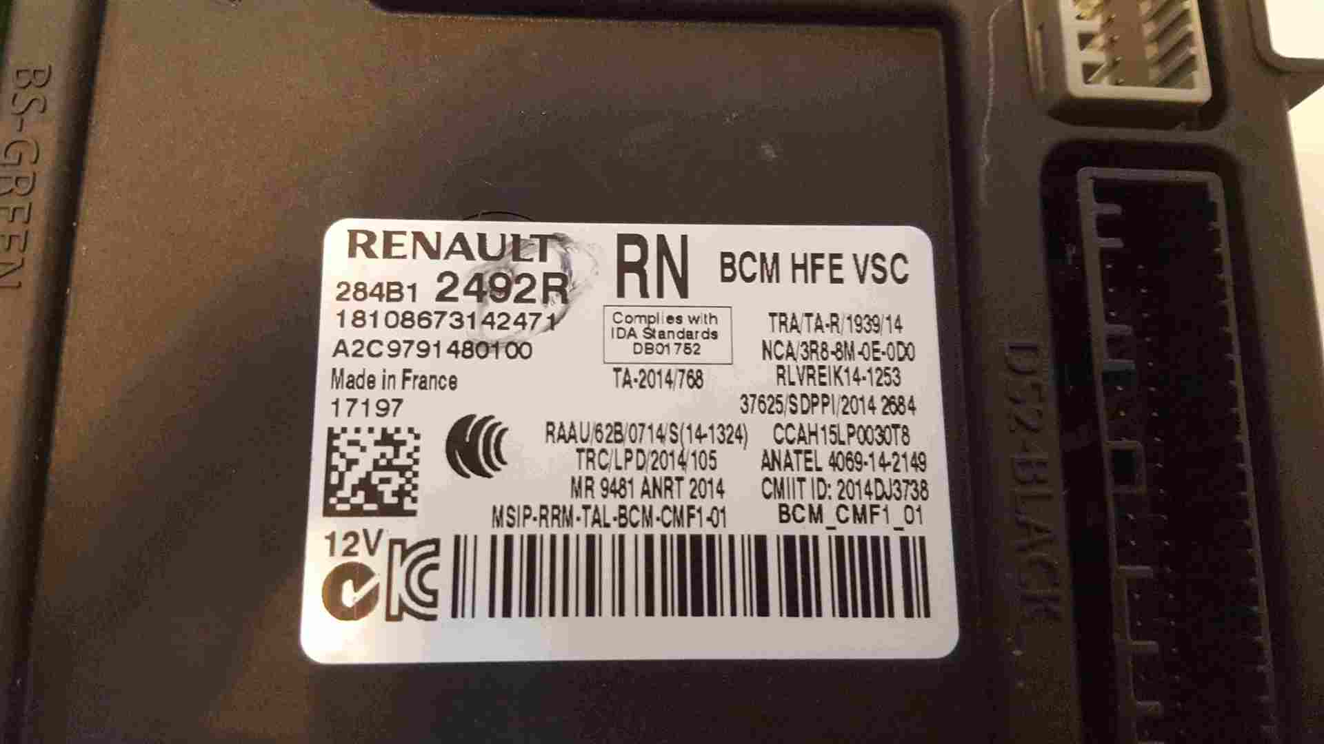 Thumb 2 Renault Kadjar 2015-2018 Body Control Module BCM 284B12492R