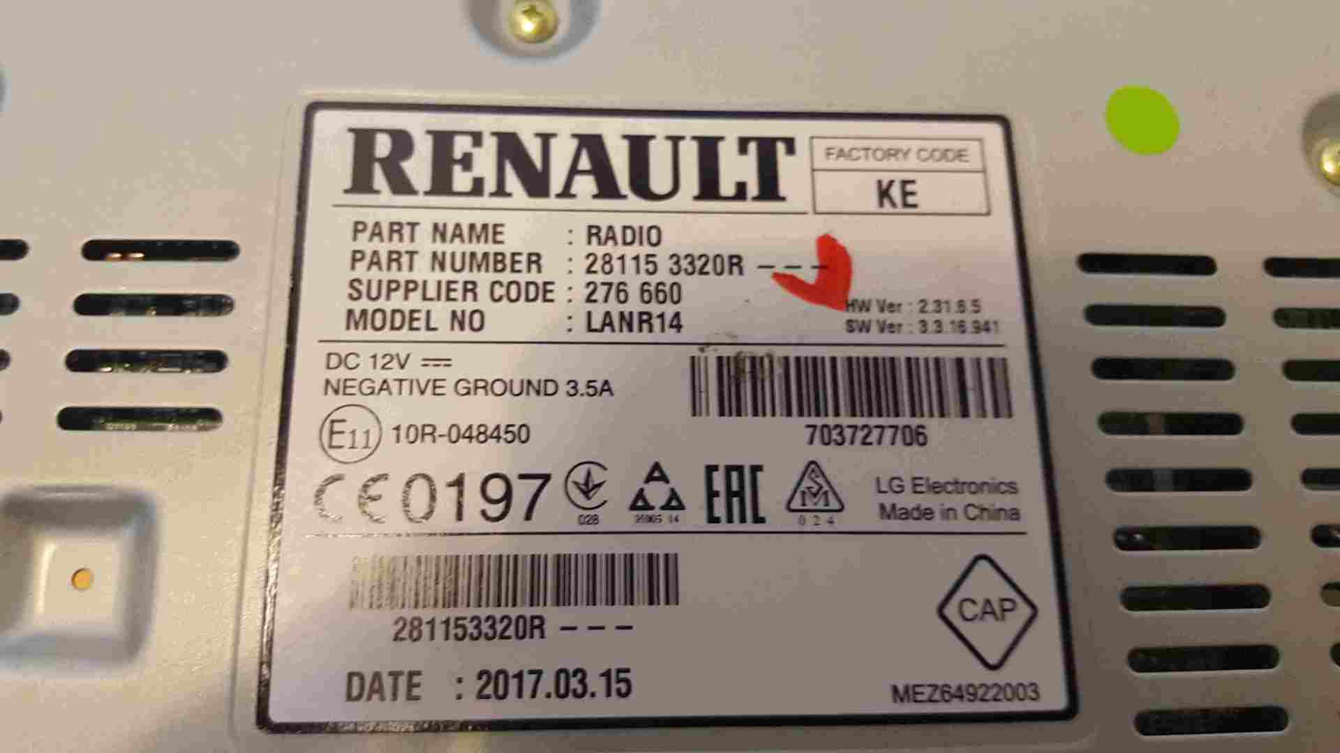 Thumb 3 Renault Kadjar 2015-2018 Radio Stereo Sat Nav Head Unit 281153320R