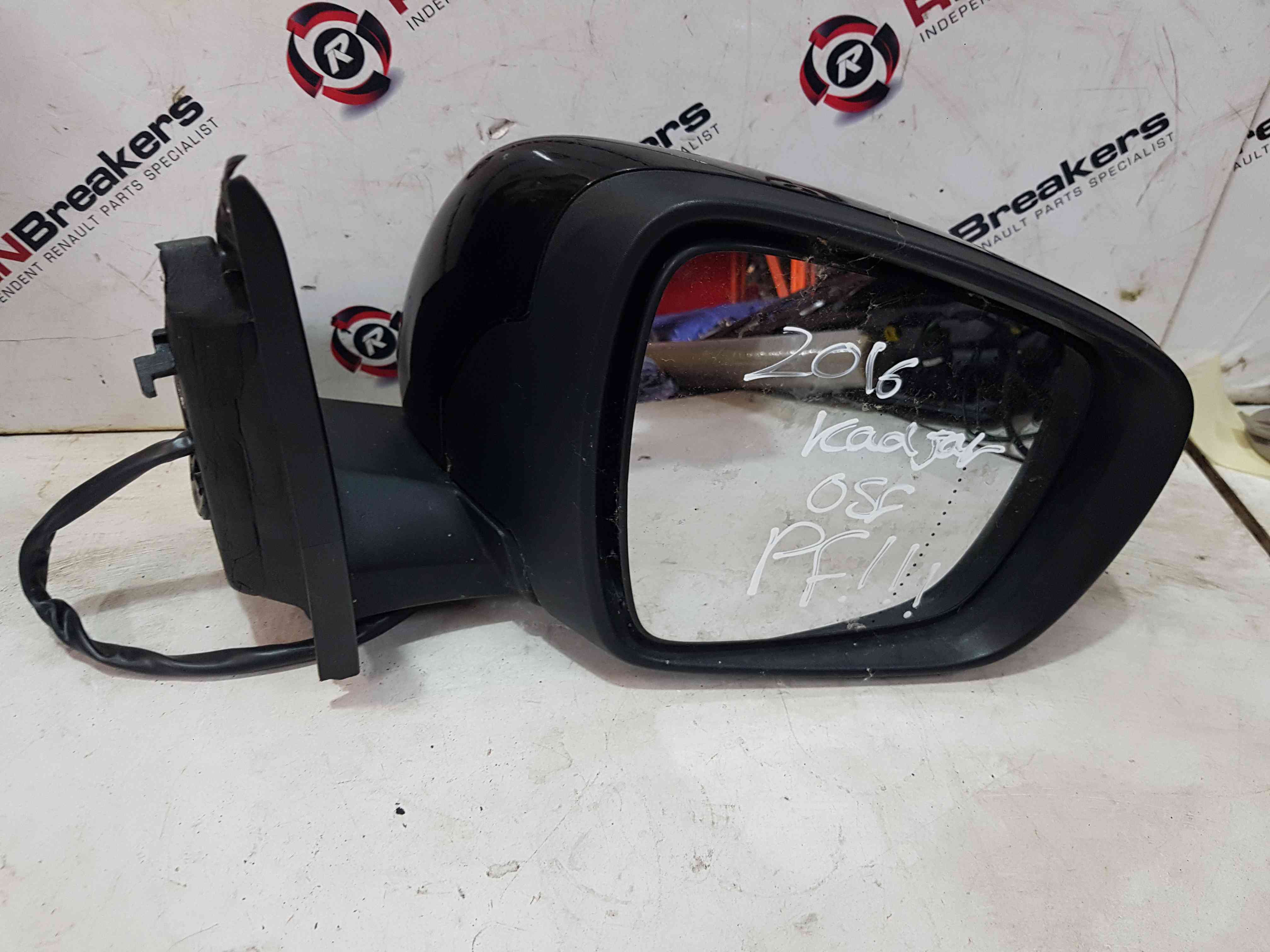 Thumb 4 Renault Kadjar 2015-2021 Driver Os Wing Mirror Black Folding Blind Spot
