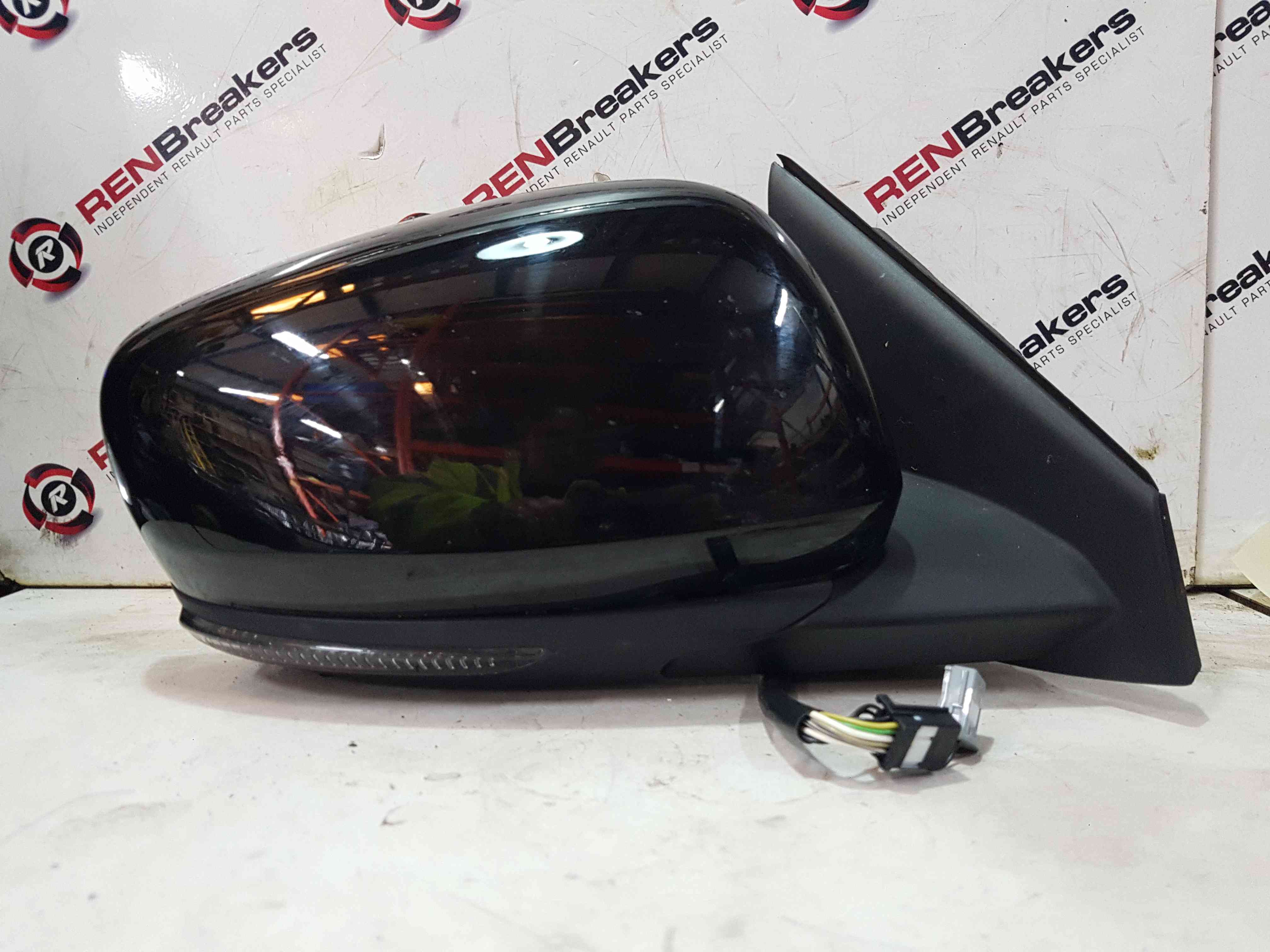 Renault Kadjar 2015-2021 Driver Os Wing Mirror Black Folding Blind Spot