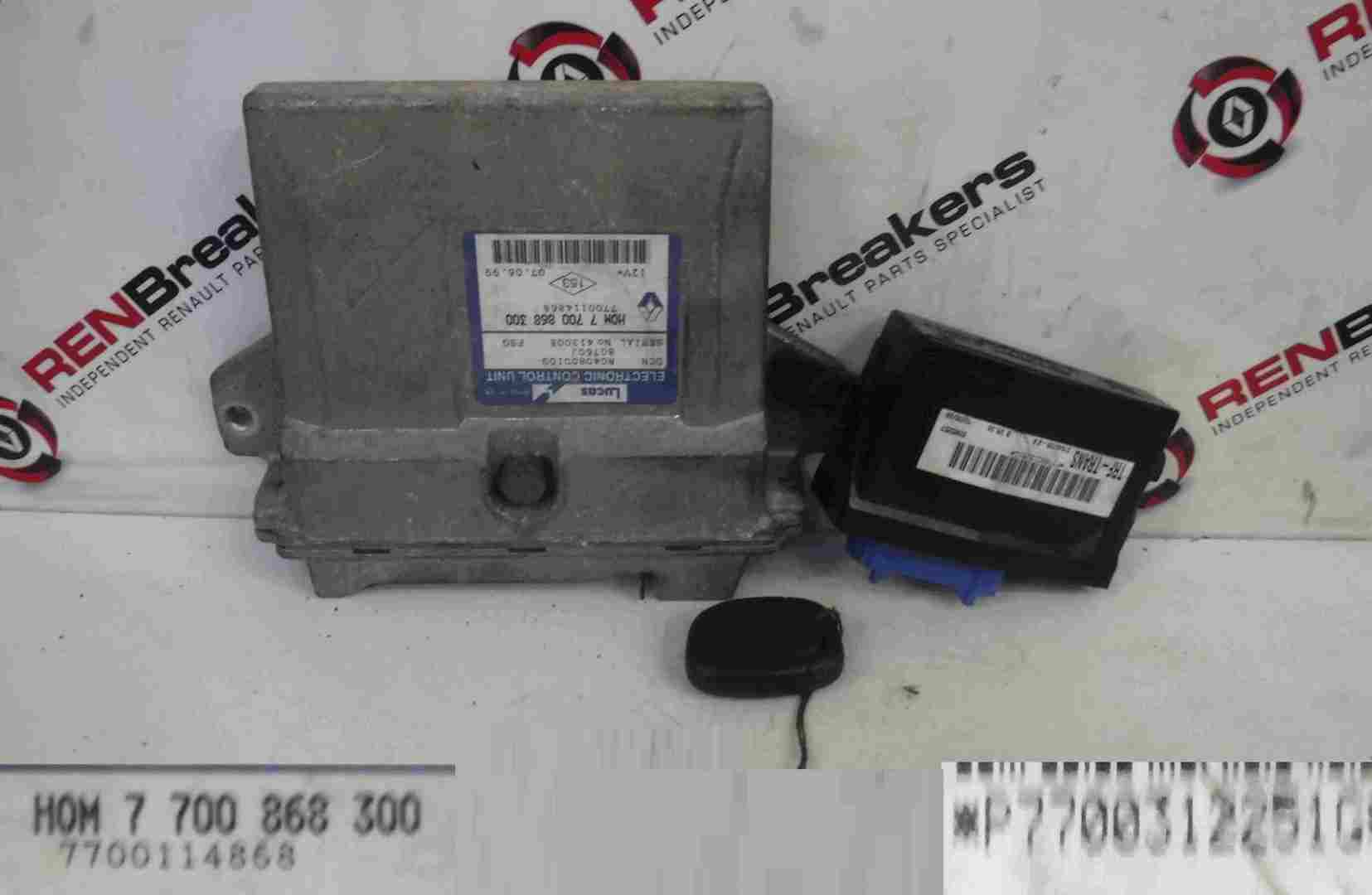 Renault Kangoo 1993-2003 1.9 D ECU SET UCH BCM Immobiliser + Key Fob 7700868300