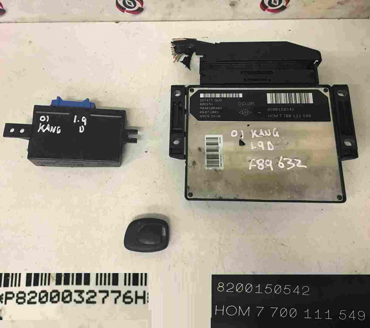 Renault Kangoo 1993-2003 1.9D ECU SET UCH BCM Immobiliser + Key Fob 8200032776