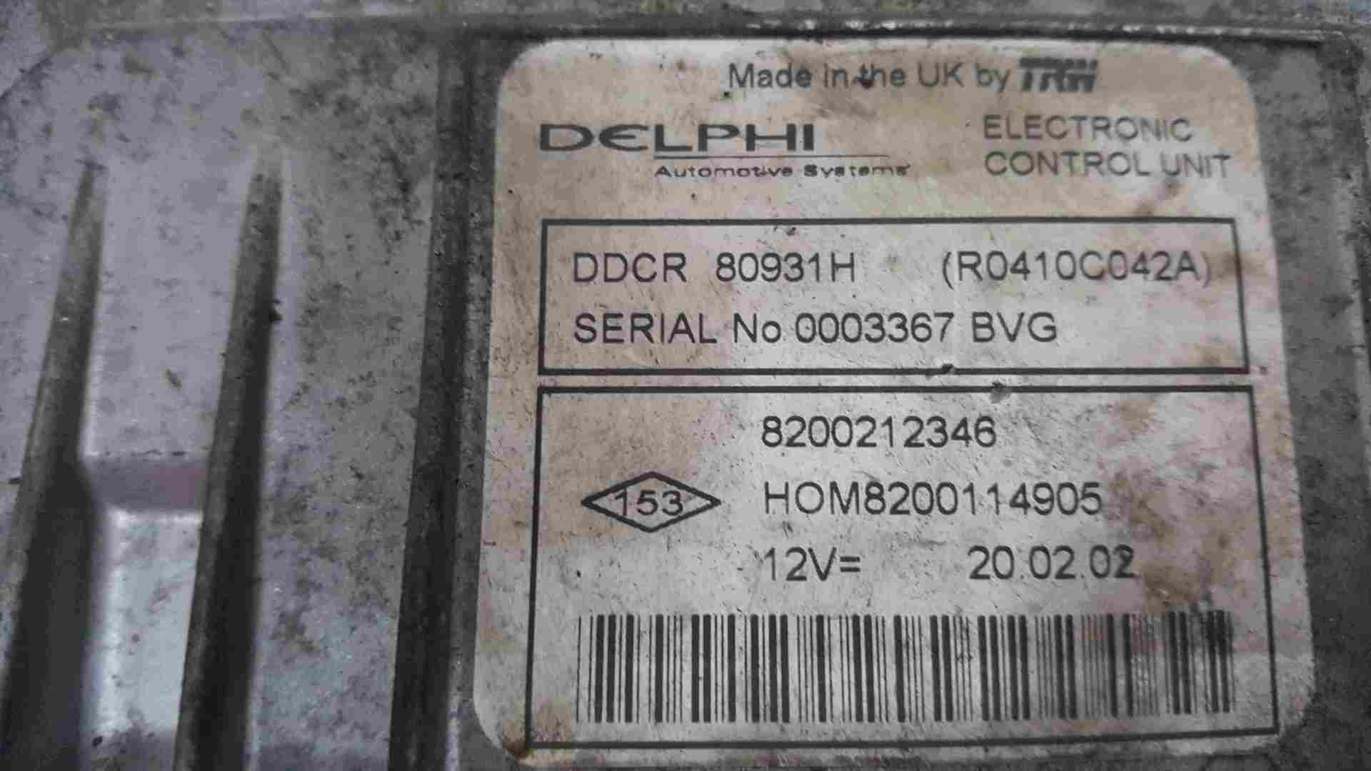 Thumb 3 Renault Kangoo 2003-2007 1.5 Dci ECU SET UCH BCM Immobiliser + Key Fob