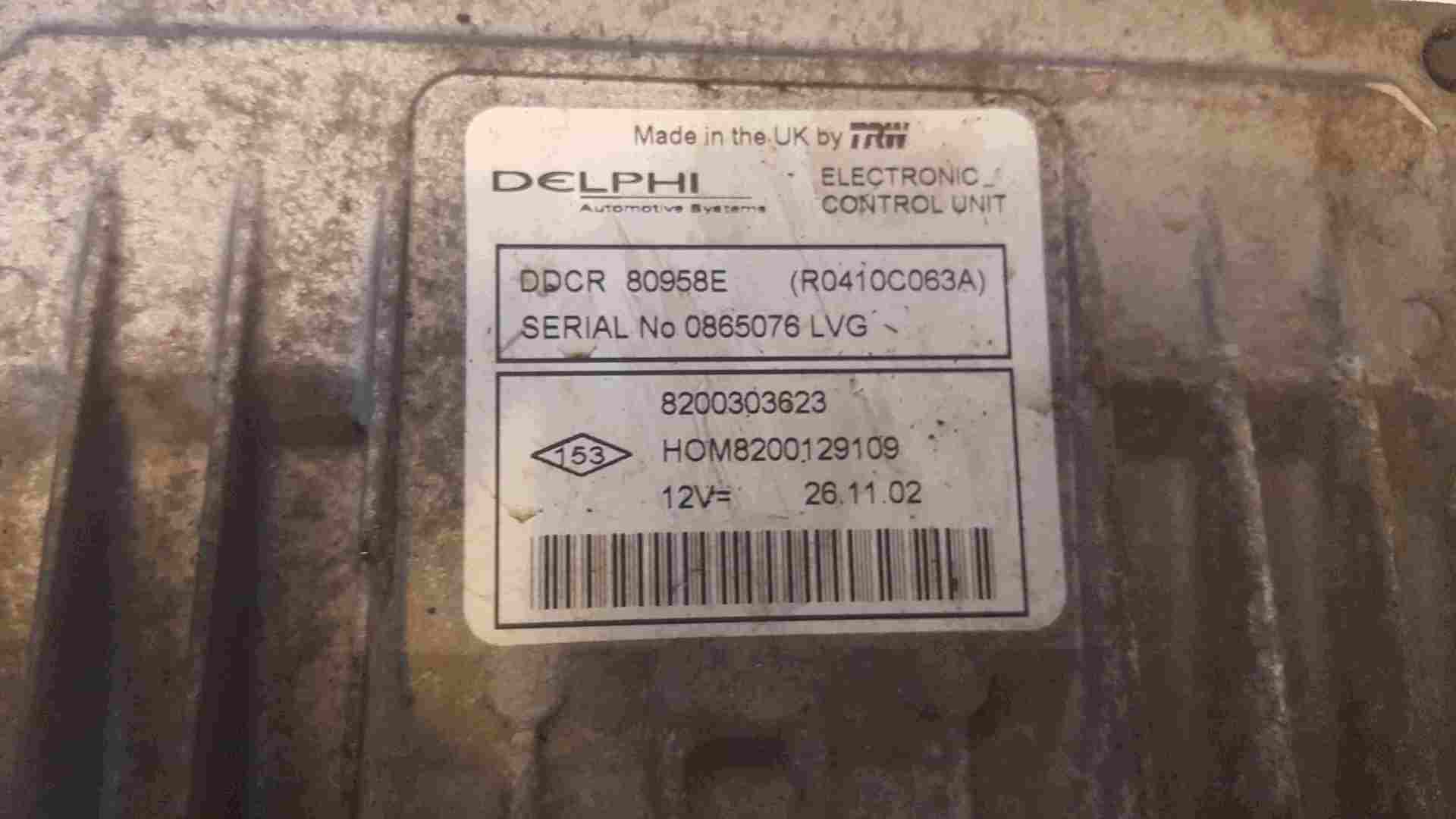 Thumb 2 Renault Kangoo 2003-2007 1.5 Dci Engine Control Unit ECU 8200303623 8200129109