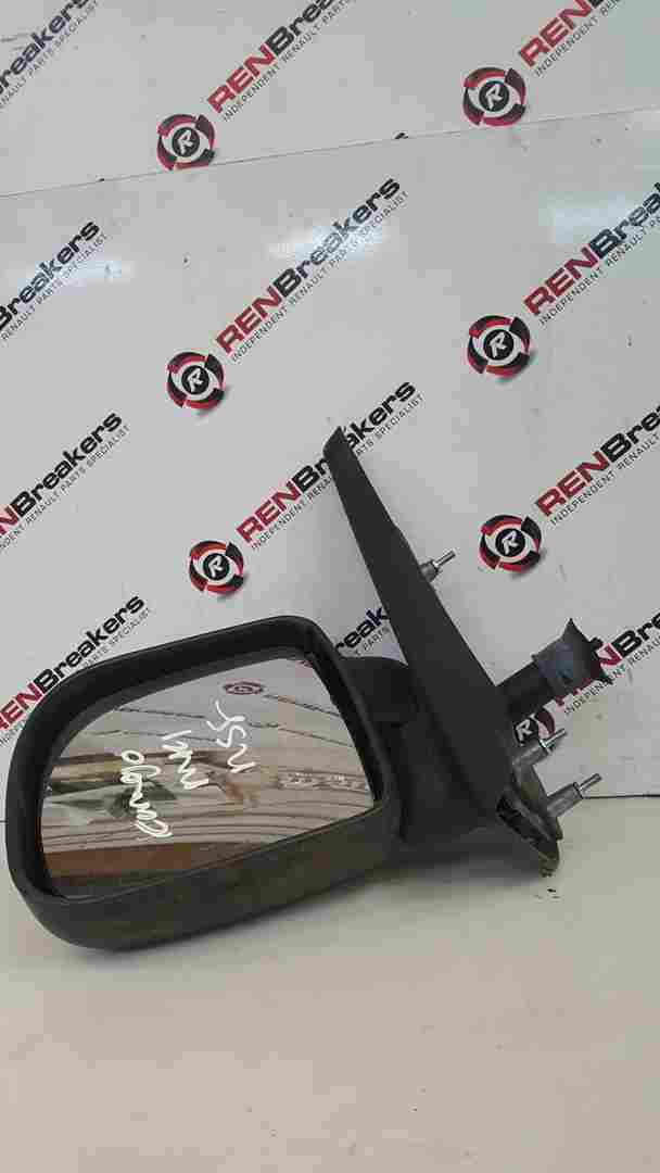 Renault Kangoo 2003-2007 Passenger NS Wing Mirror Plain Black Manual