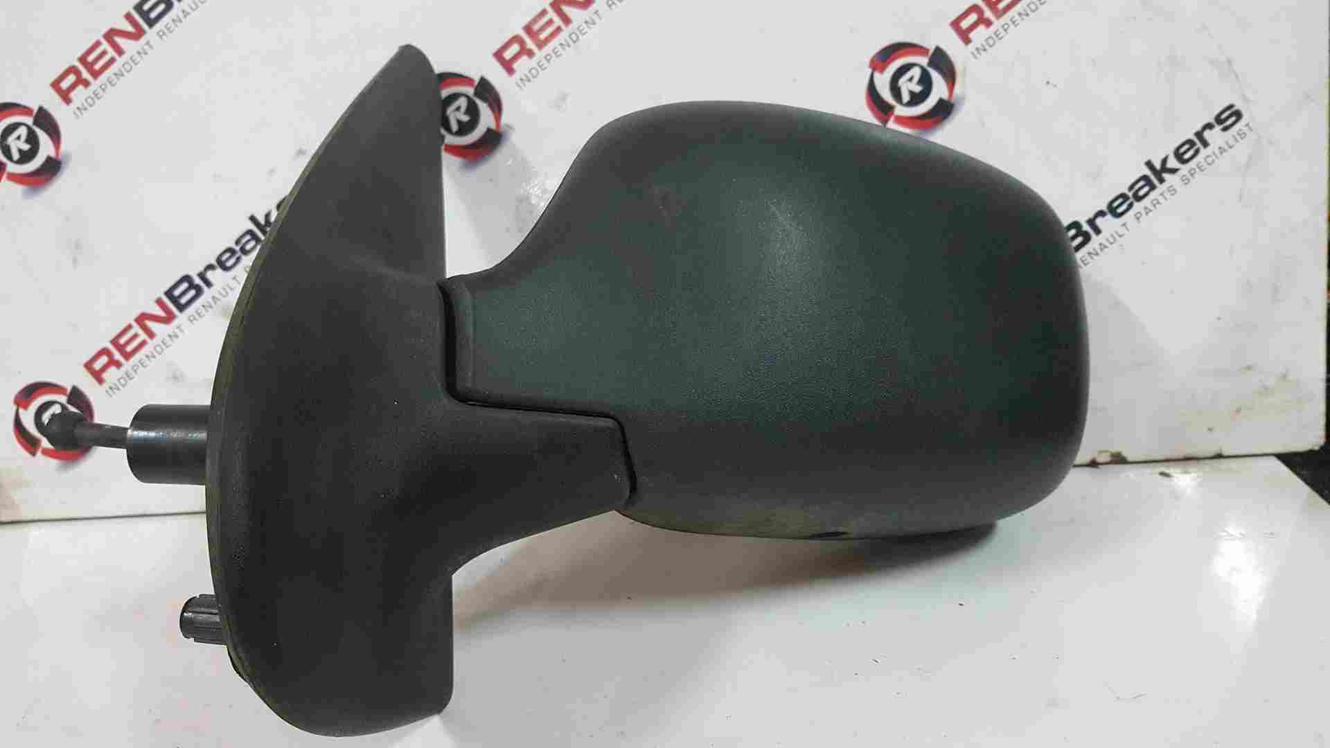 Renault Kangoo 2003-2007 Passenger Ns Wing Mirror Plain Black Manual j
